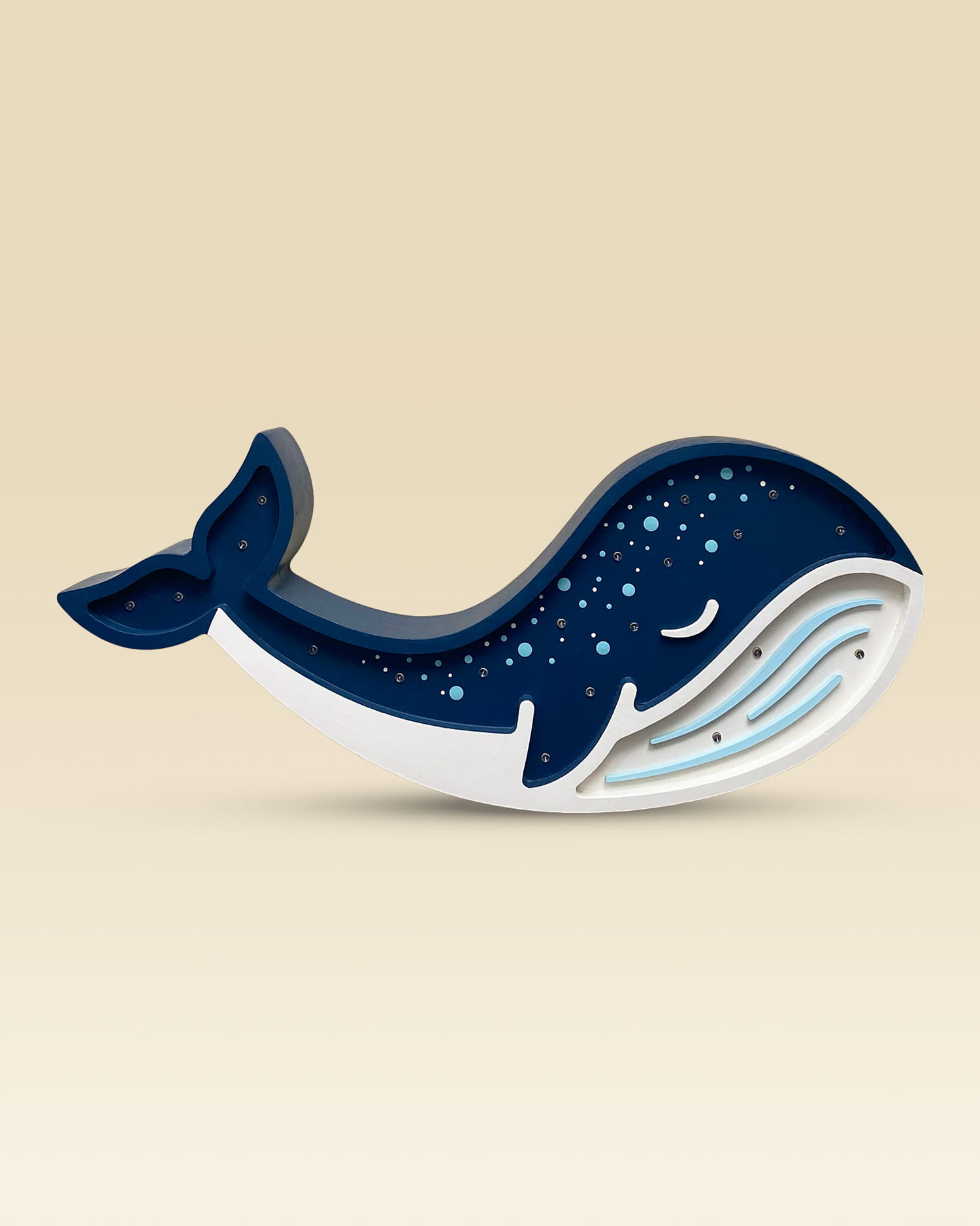 Lampada portatile in legno Whale, blu