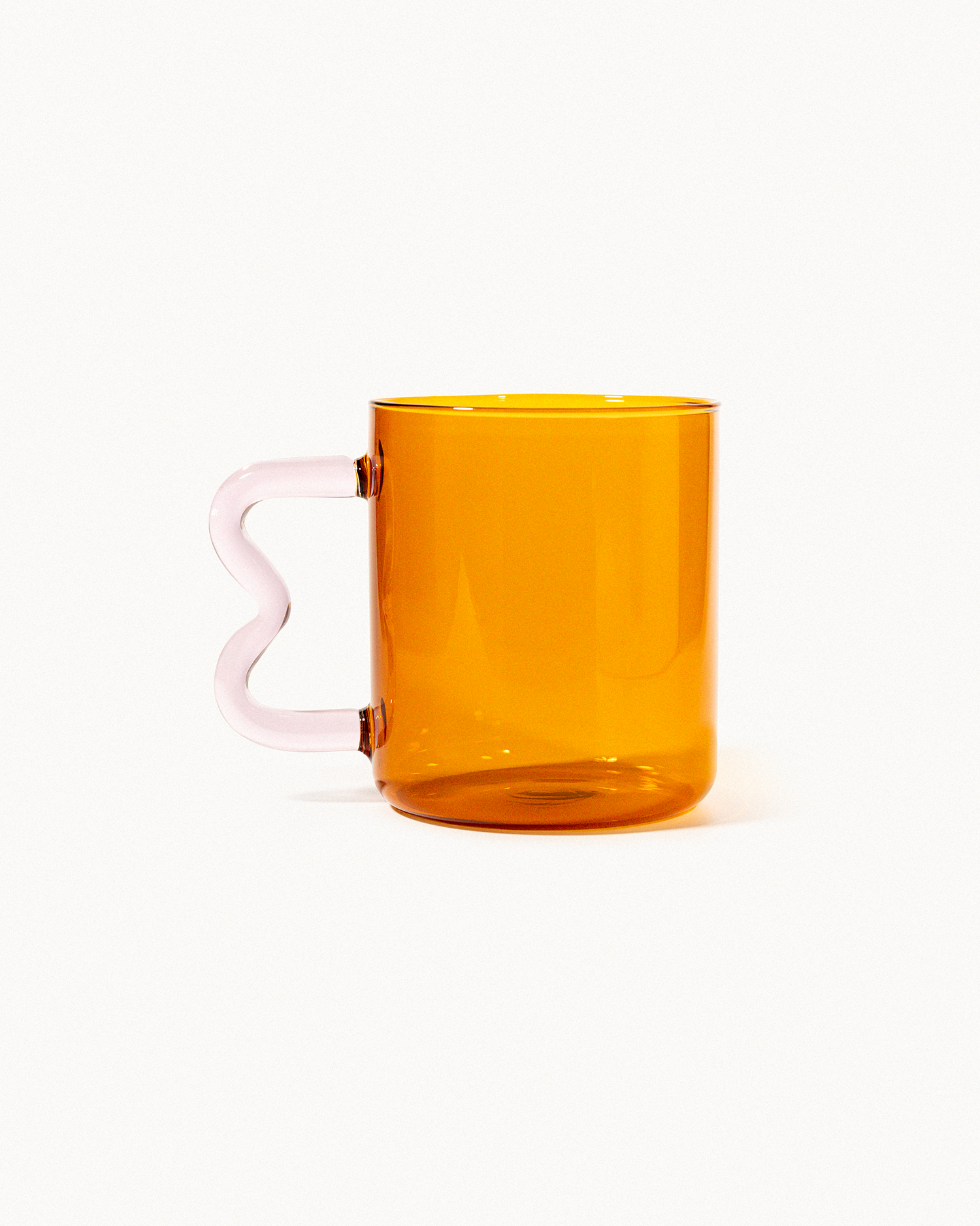 Set 2 tazze in vetro borosilicato Penelope, rosa e arancio