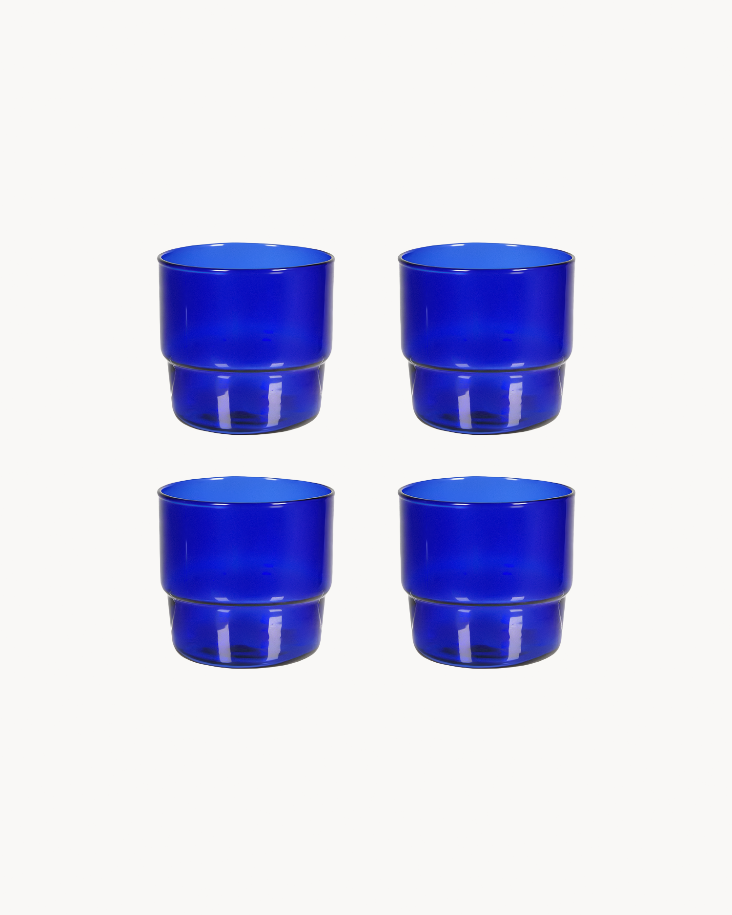 Set 4 bicchieri in vetro borosilicato Gabriel, blu