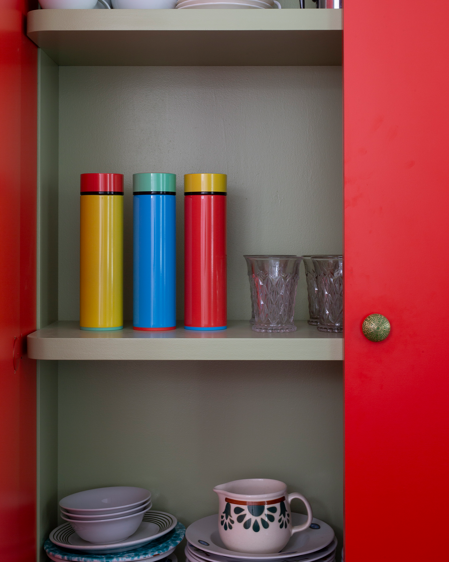 Bottiglia termica Thermal Flasks, blu, verde e rossa