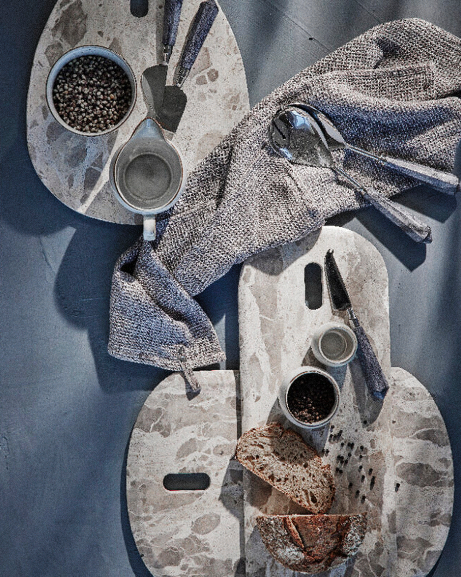 Tagliere da portata in marmo Ellia, beige