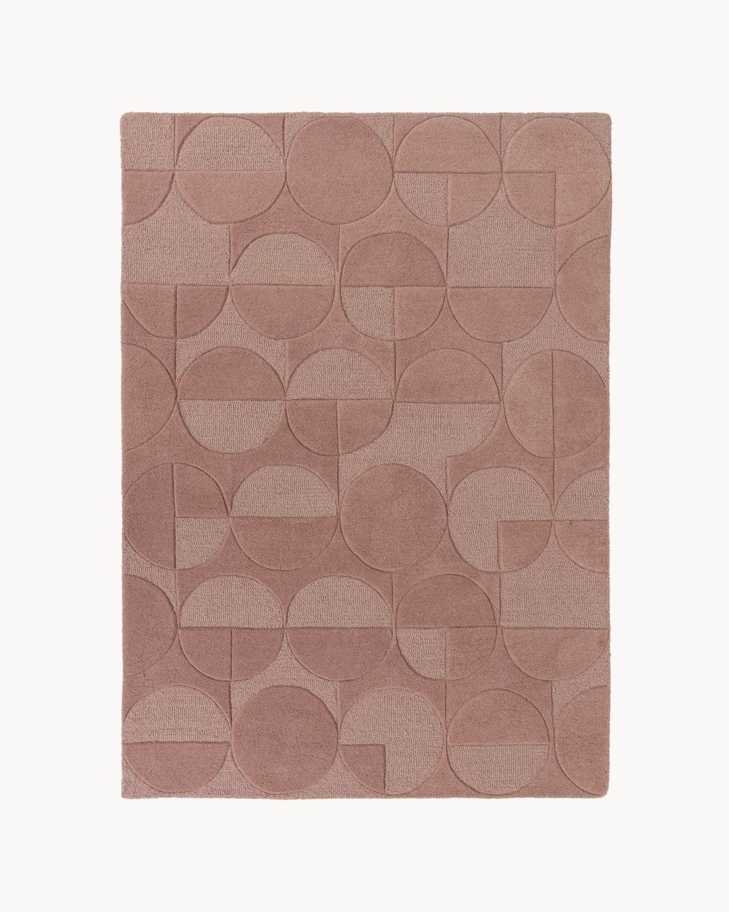 Tappeto geometrico in lana Gigi, rosa