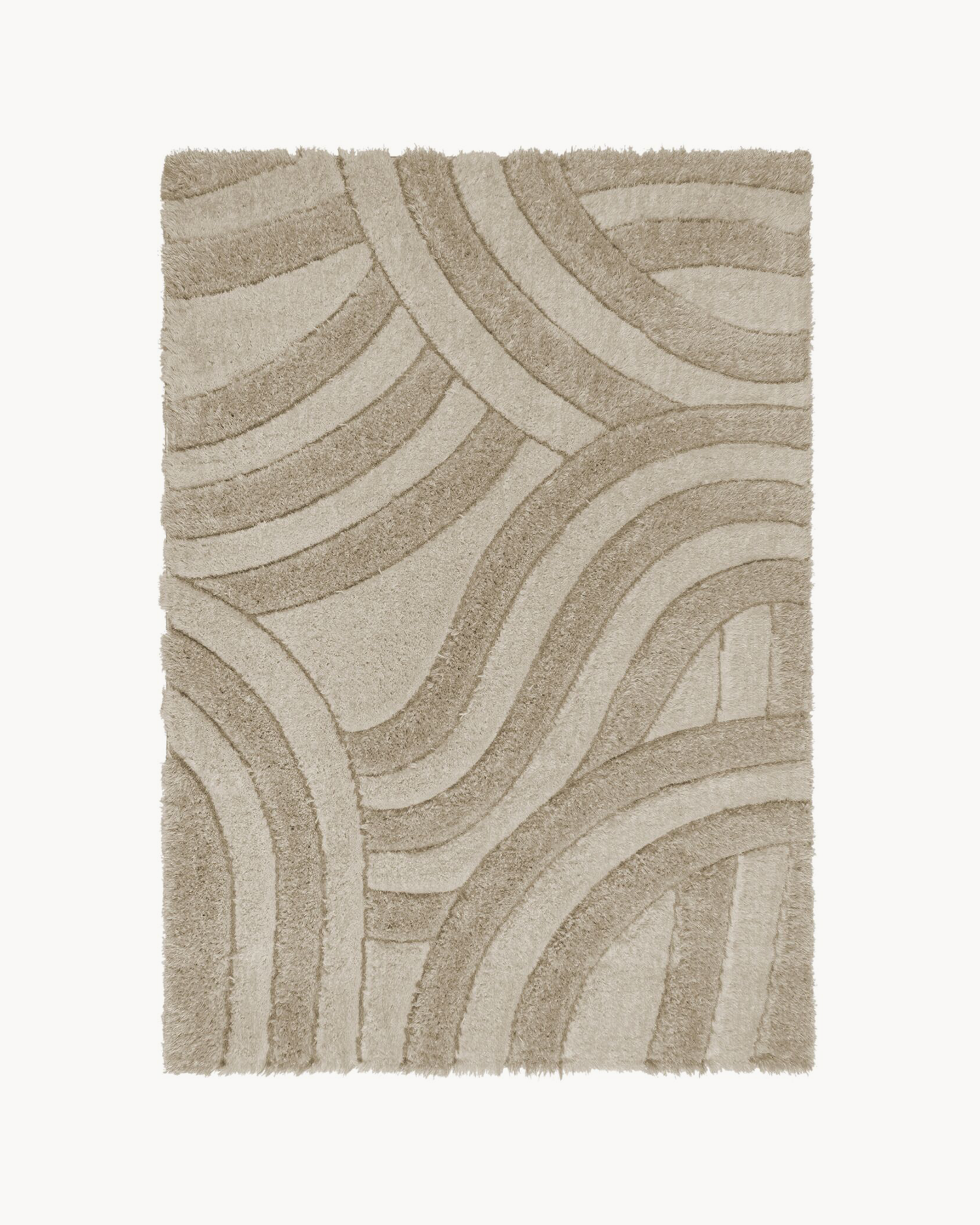 Tappeto intagliato Shaggy, naturale