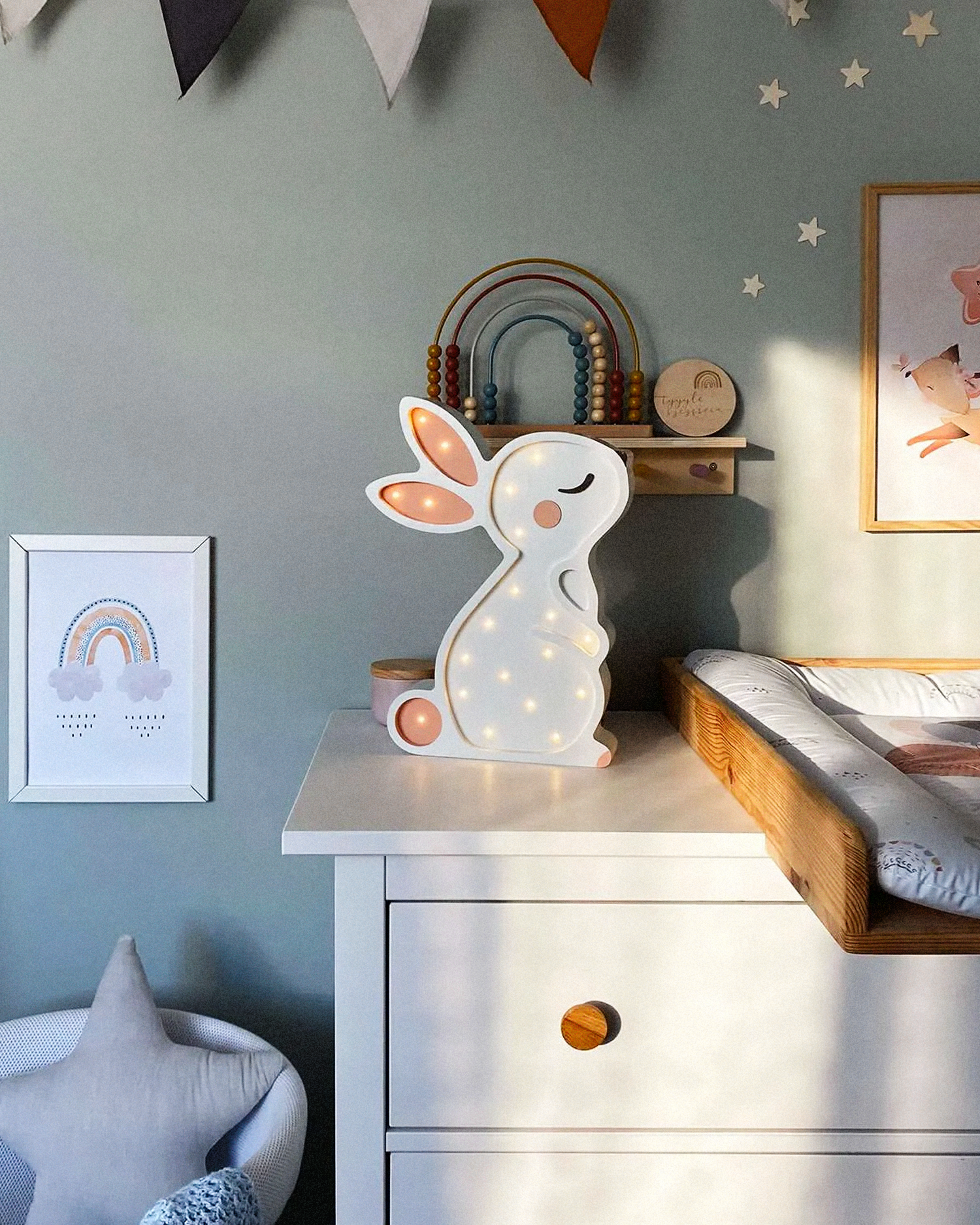 Lampada portatile in legno Bunny
