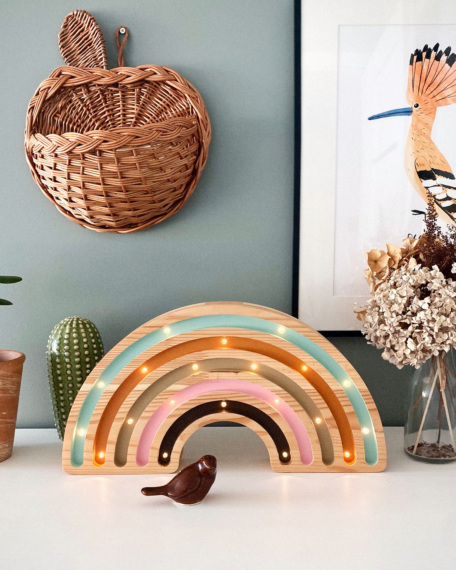 Lampada portatile in legno Rainbow