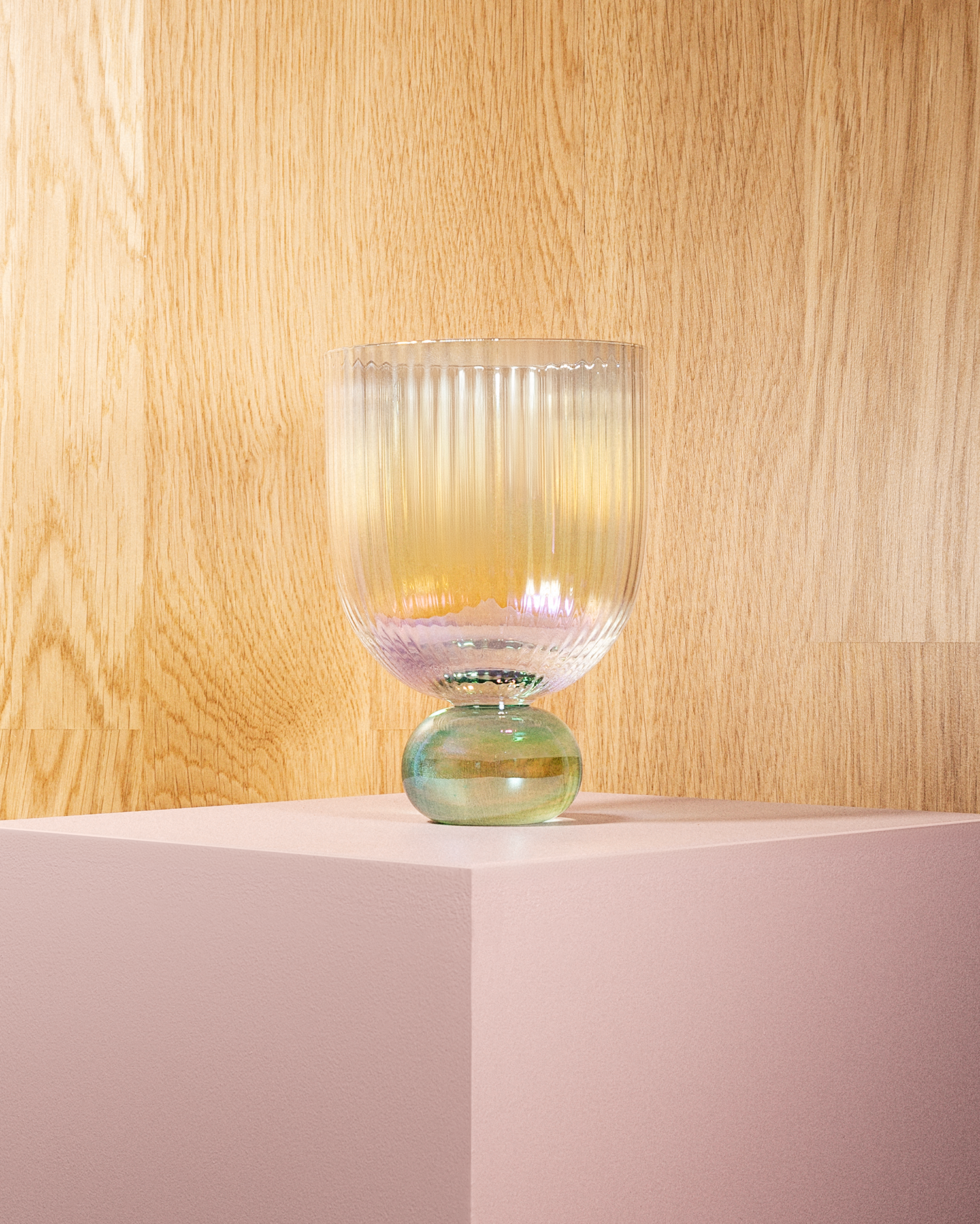 Set 4 bicchieri in vetro iridescenti Venere