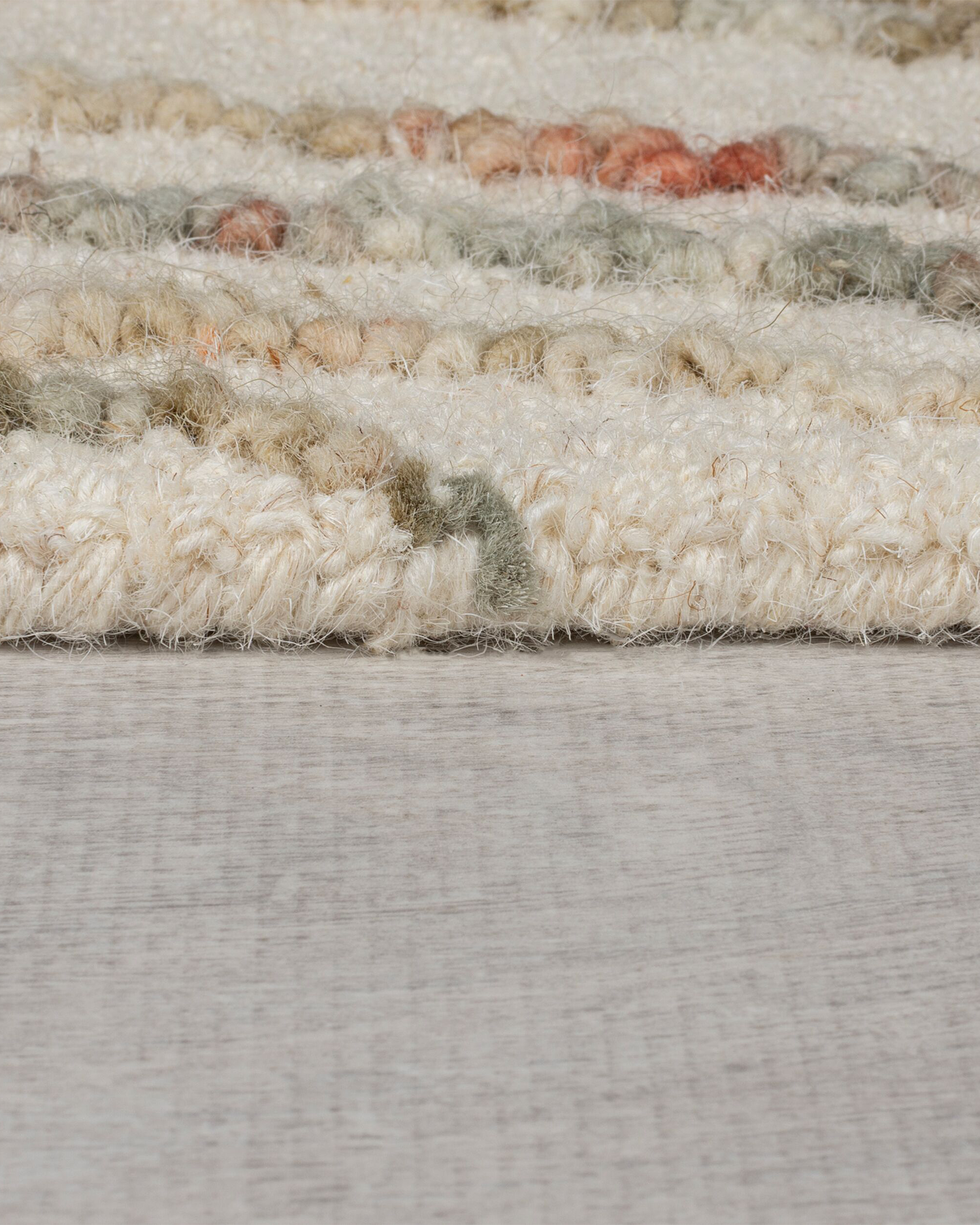 Tappeto in lana Abstract Swirl, crema e arancione