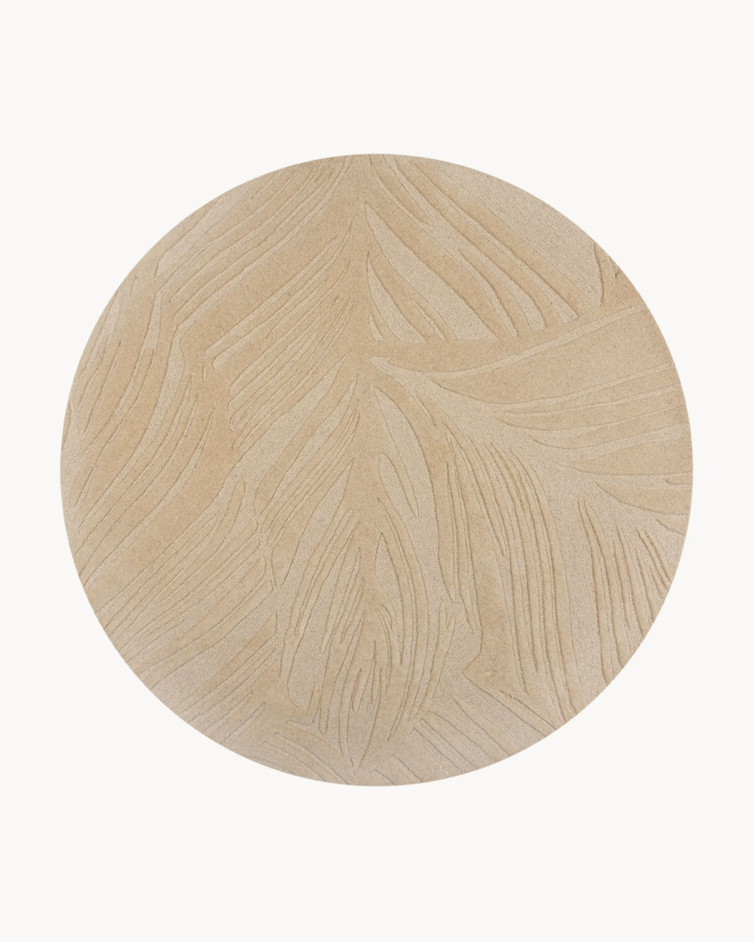 Tappeto rotondo in lana Lino Leaf