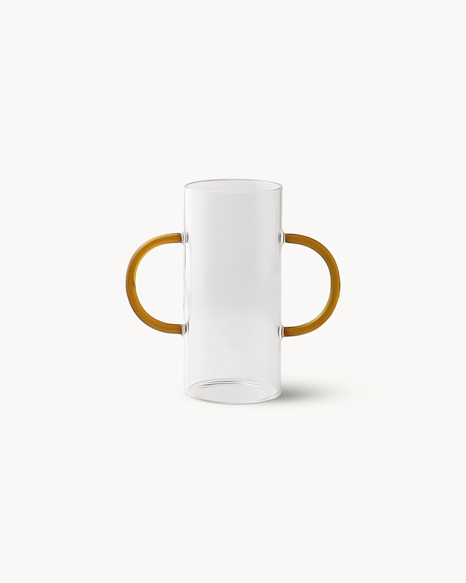 Vaso in vetro con manici colorati Leila, giallo