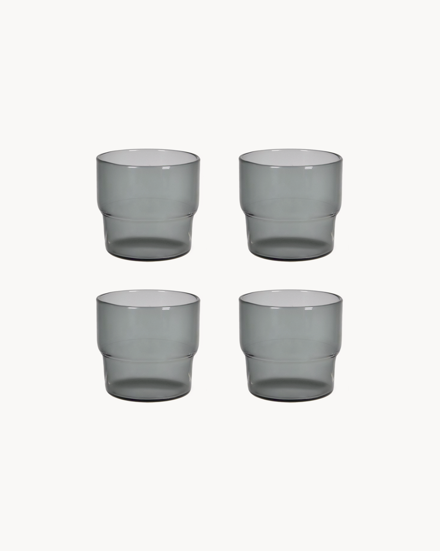 Set 4 bicchieri in vetro borosilicato Gabriel, grigio