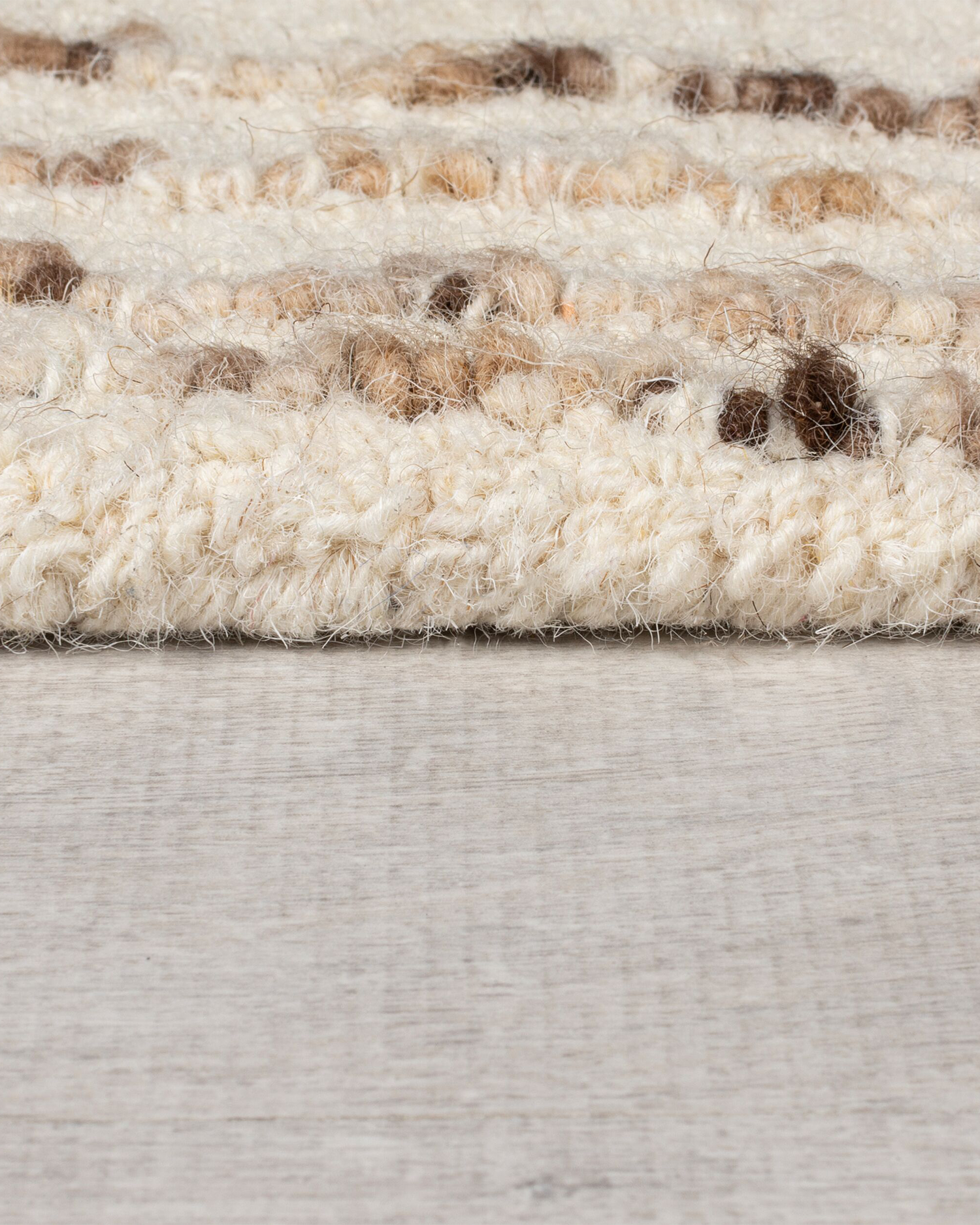 Tappeto in lana Abstract Swirl, crema e marrone