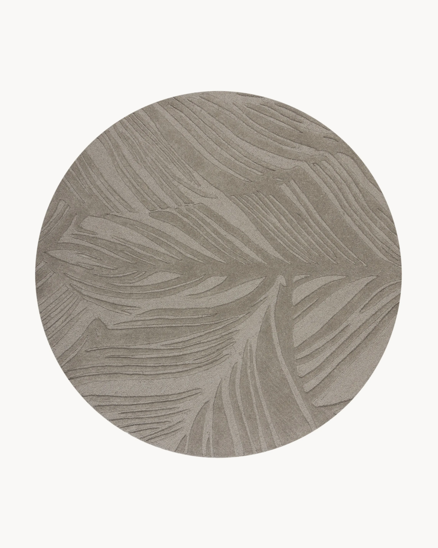 Tappeto rotondo in lana Lino Leaf