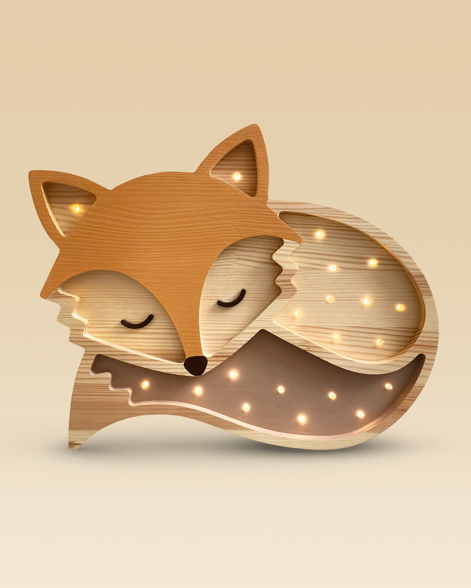 Lampada portatile in legno Fox
