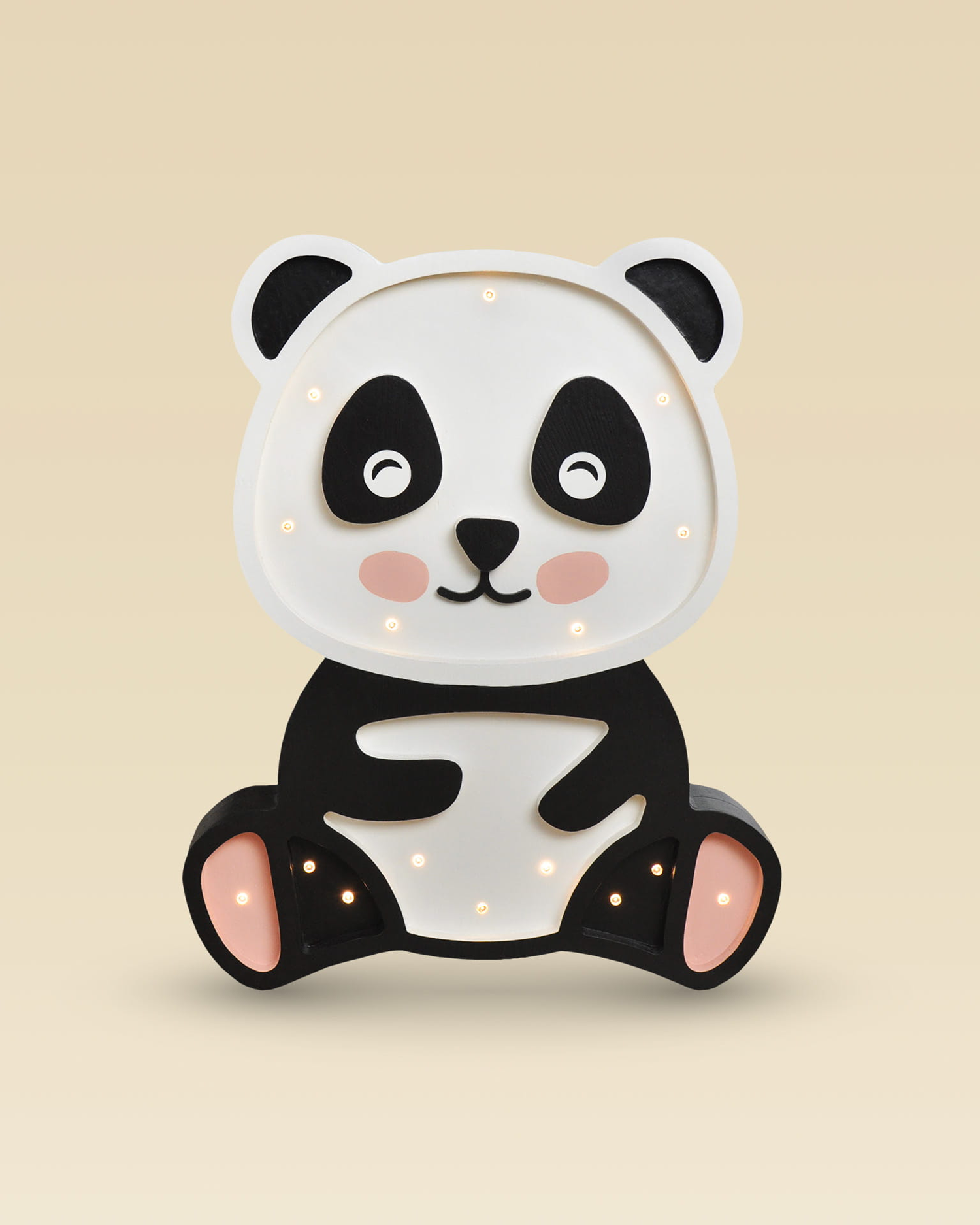 Lampada portatile in legno Panda