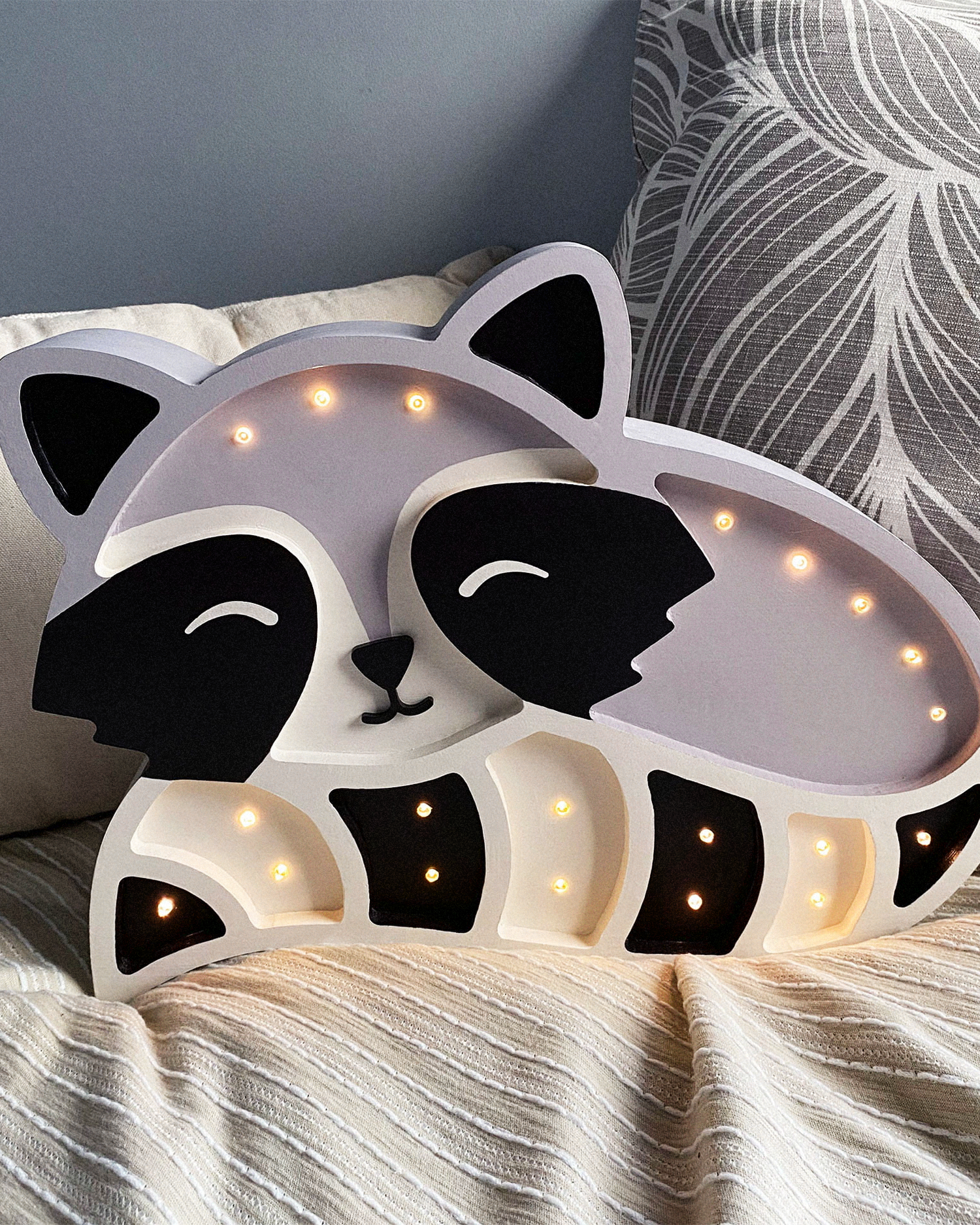 Lampada portatile in legno Raccoon