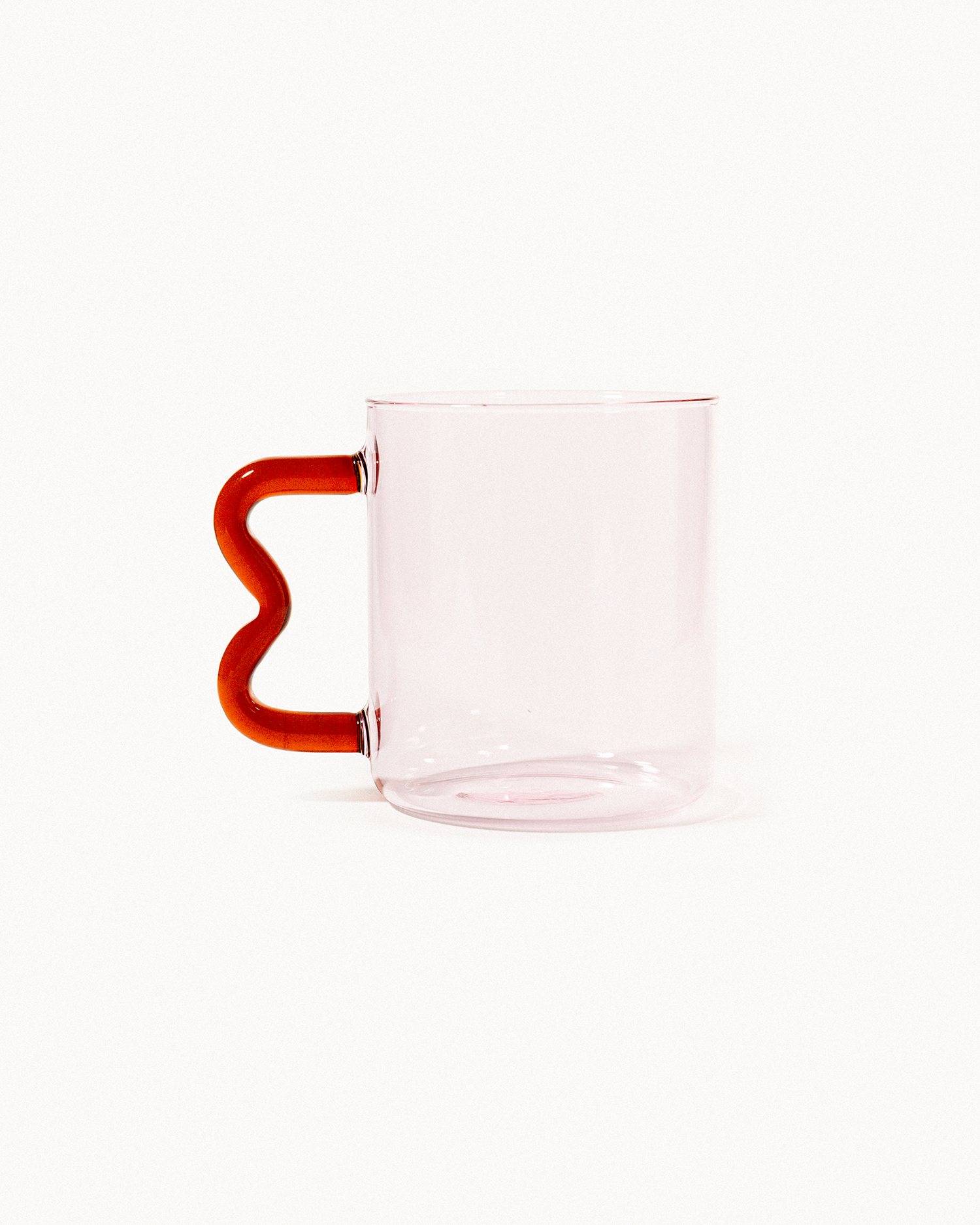 Set 2 tazze in vetro borosilicato Penelope, rosa e arancio
