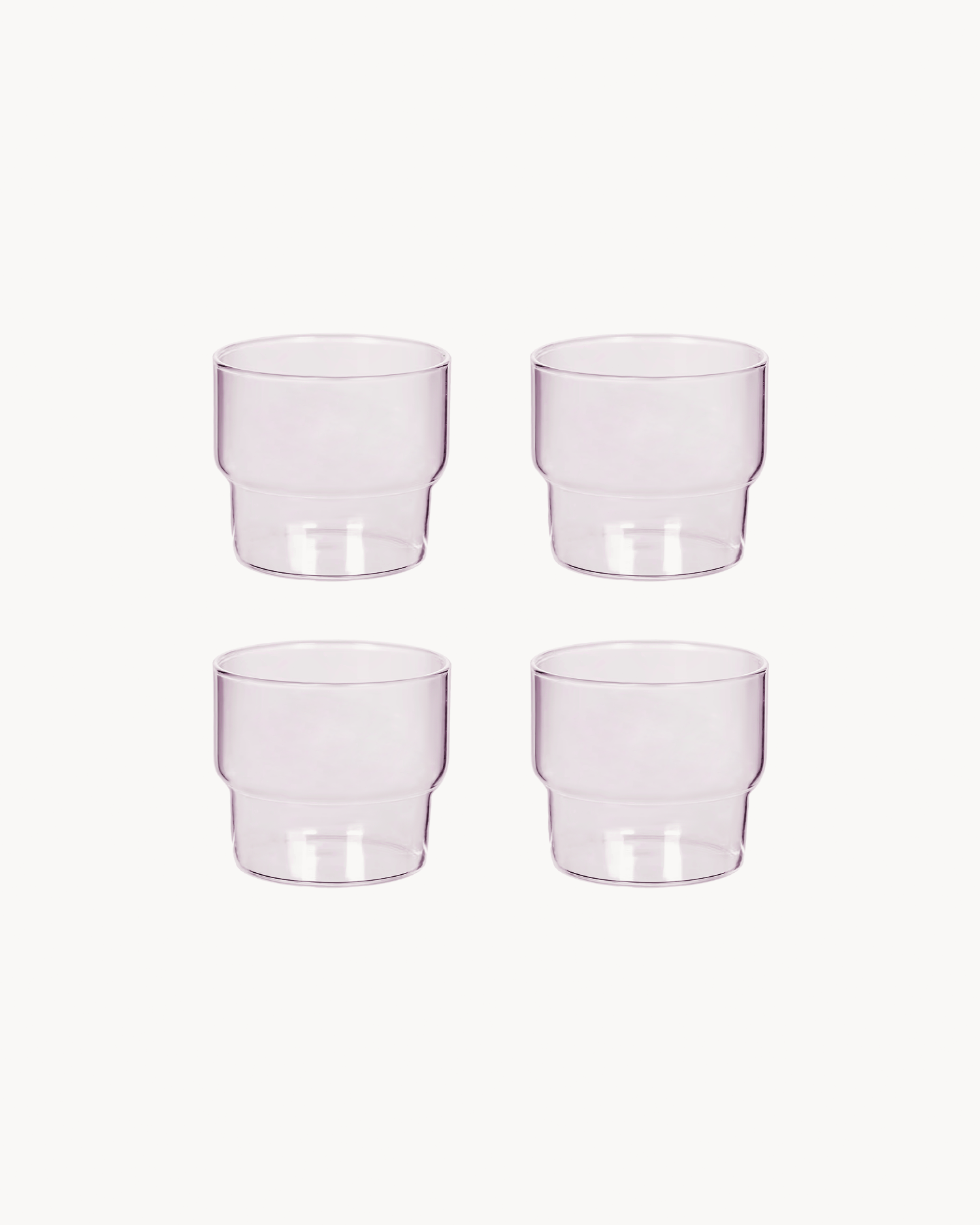 Set 4 bicchieri in vetro borosilicato Gabriel, rosa