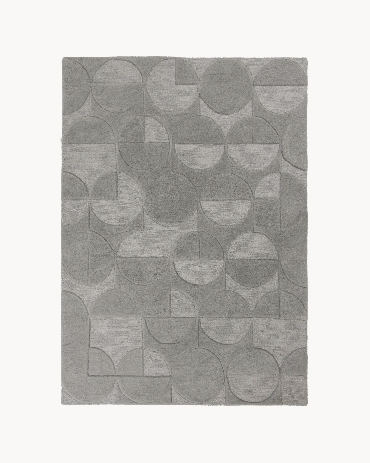 Tappeto geometrico in lana Gigi, grigio