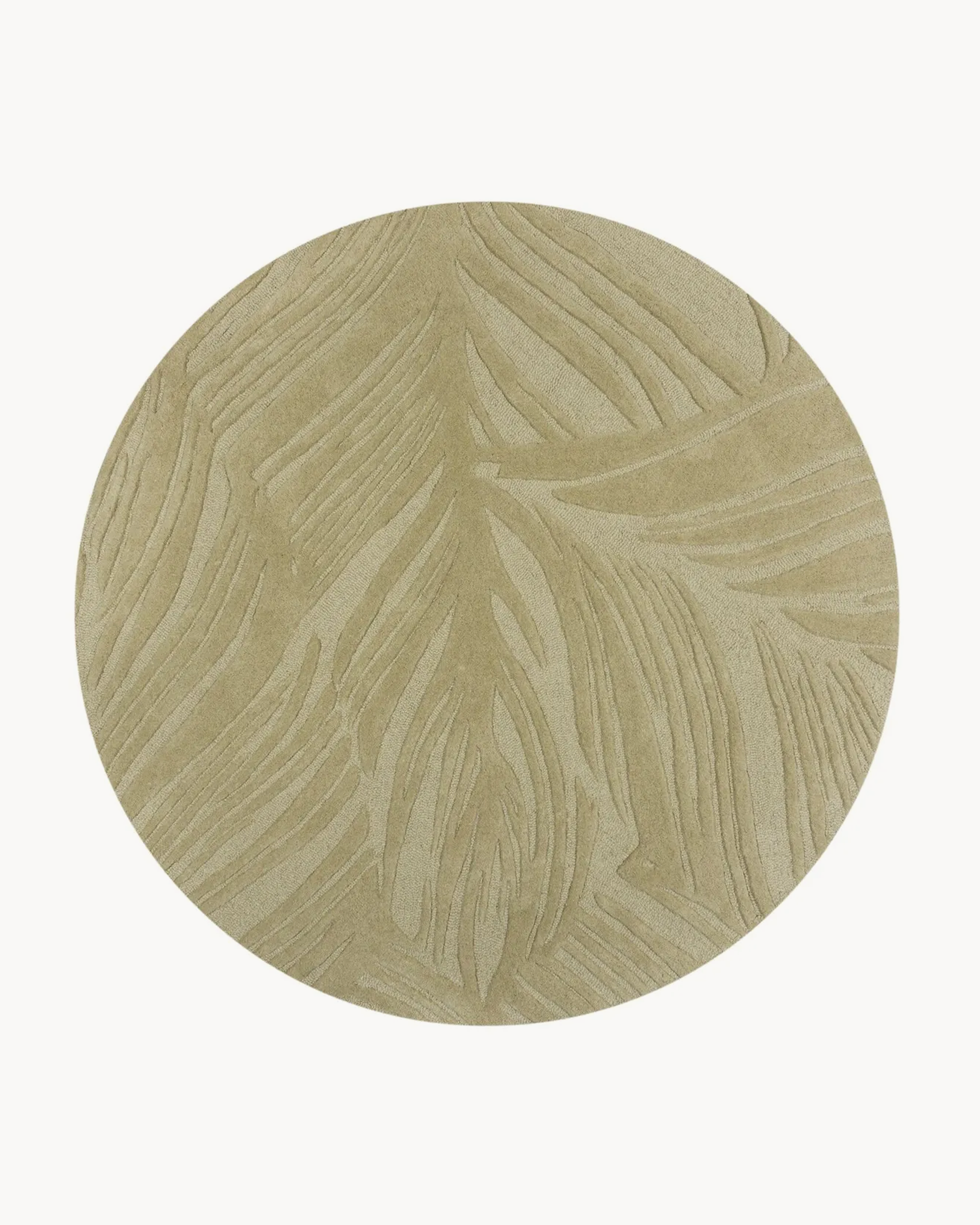 Tappeto rotondo in lana Lino Leaf
