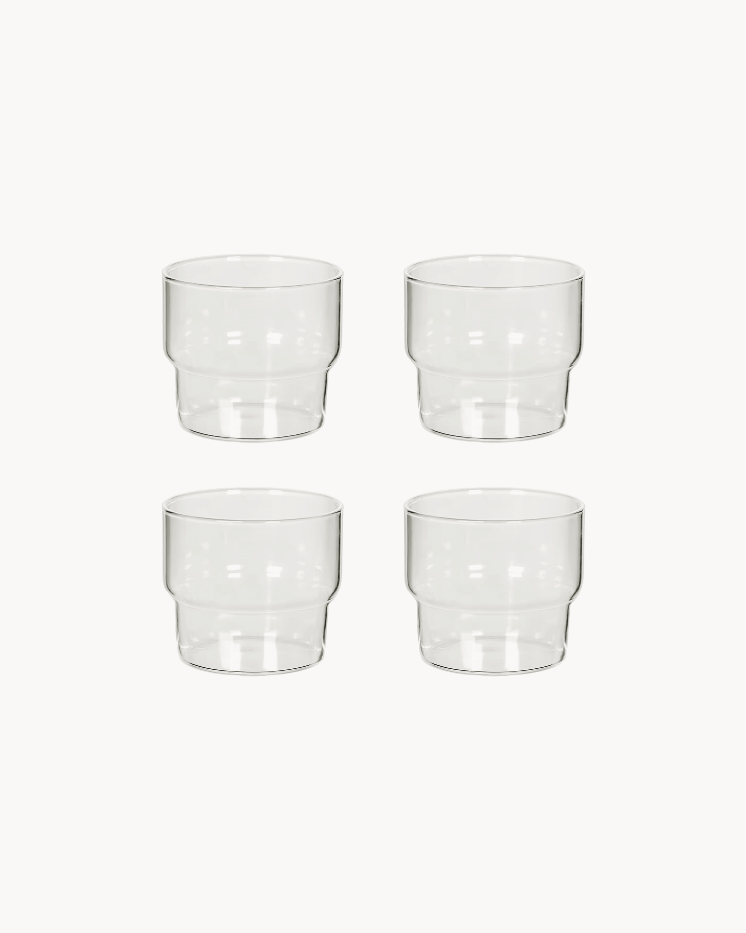 Set 4 bicchieri in vetro borosilicato Gabriel, trasparente