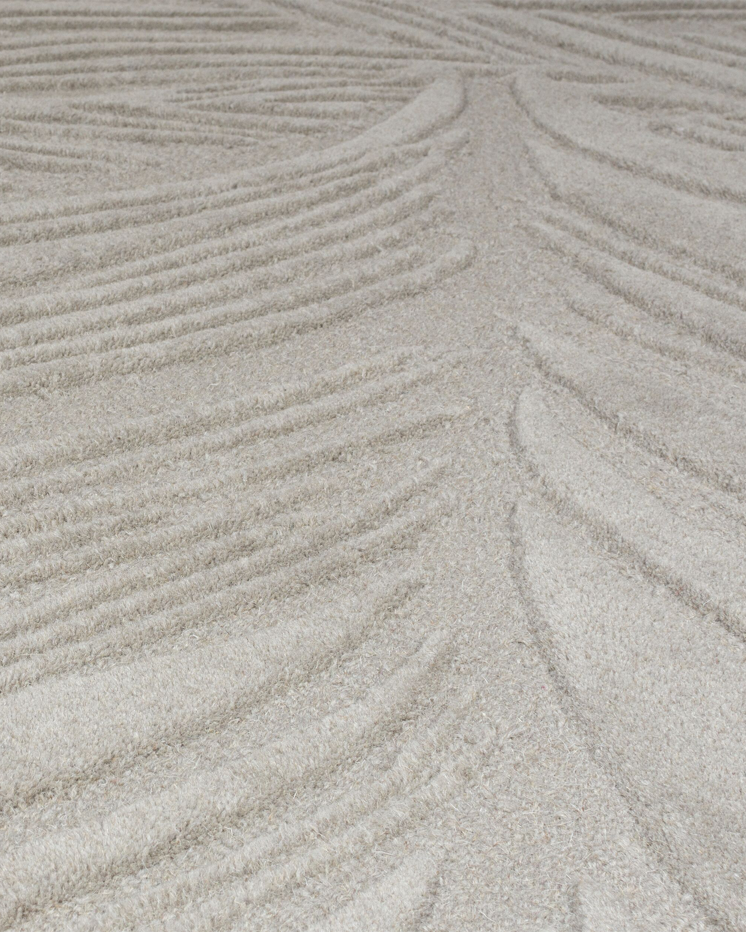 Tappeto in lana Lino Leaf, grigio