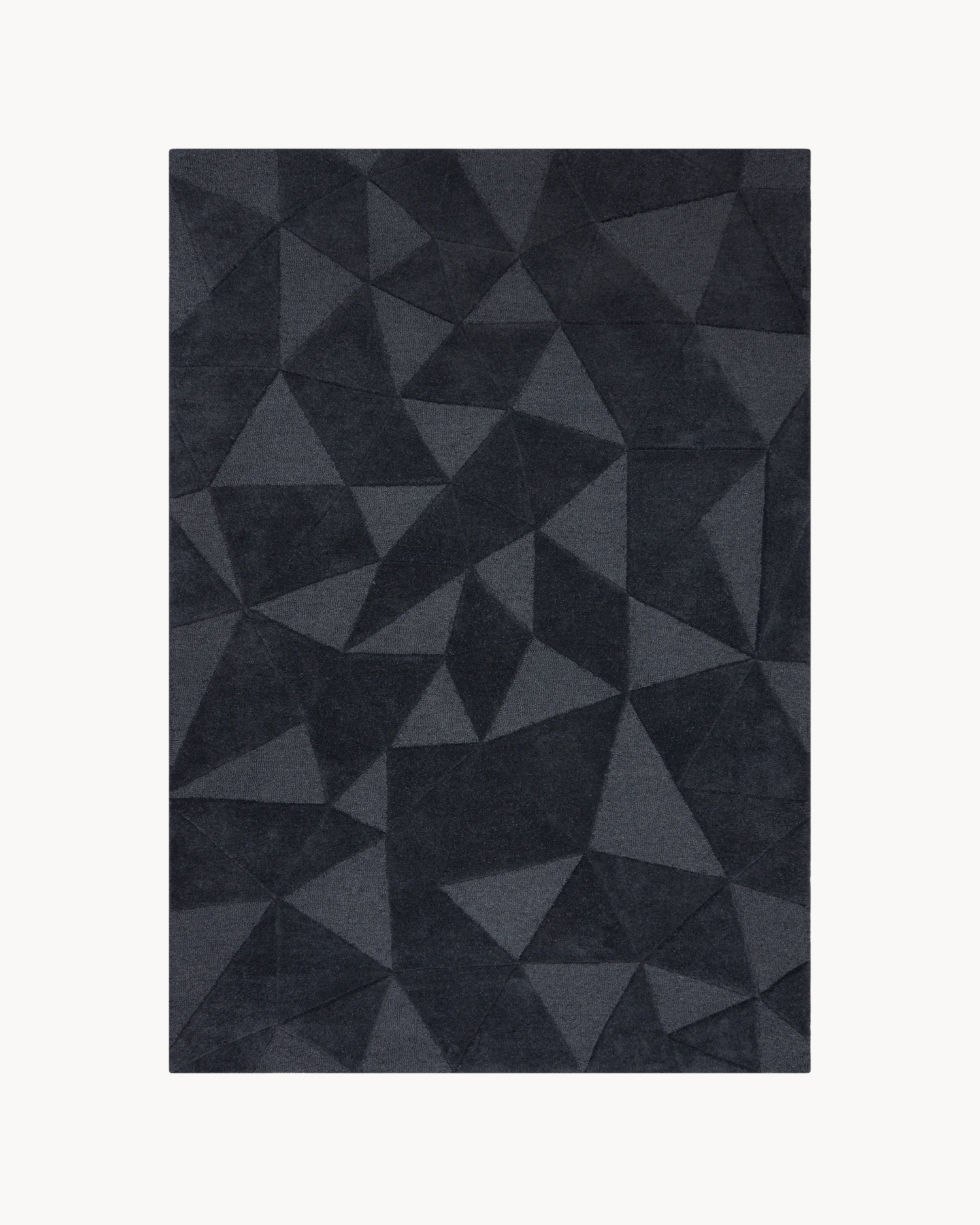 Tappeto geometrico in lana Shard, grigio scuro