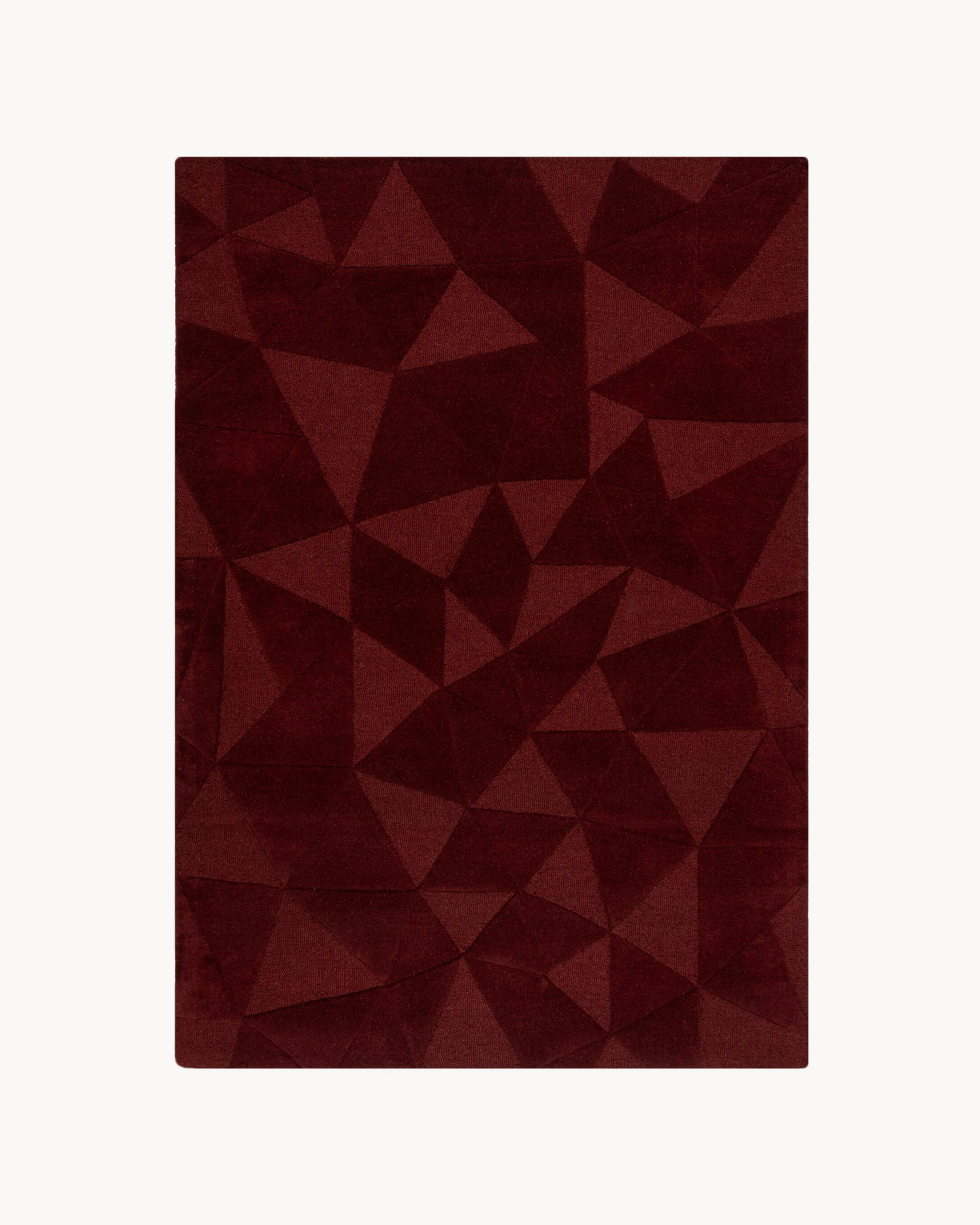 Tappeto geometrico in lana Shard, rosso