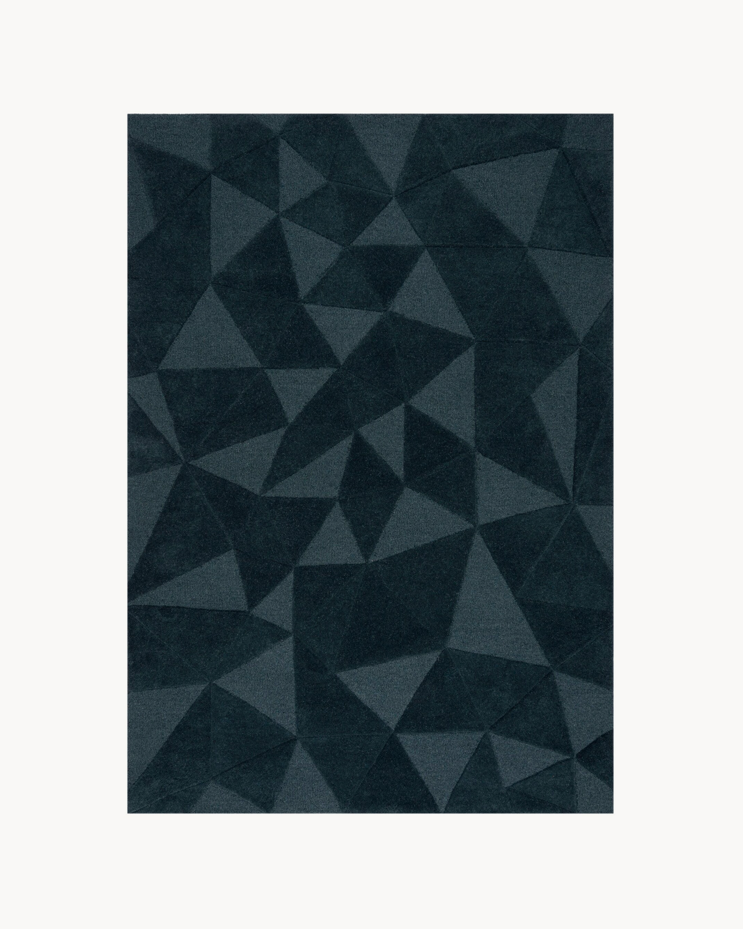 Tappeto geometrico in lana Shard, verde