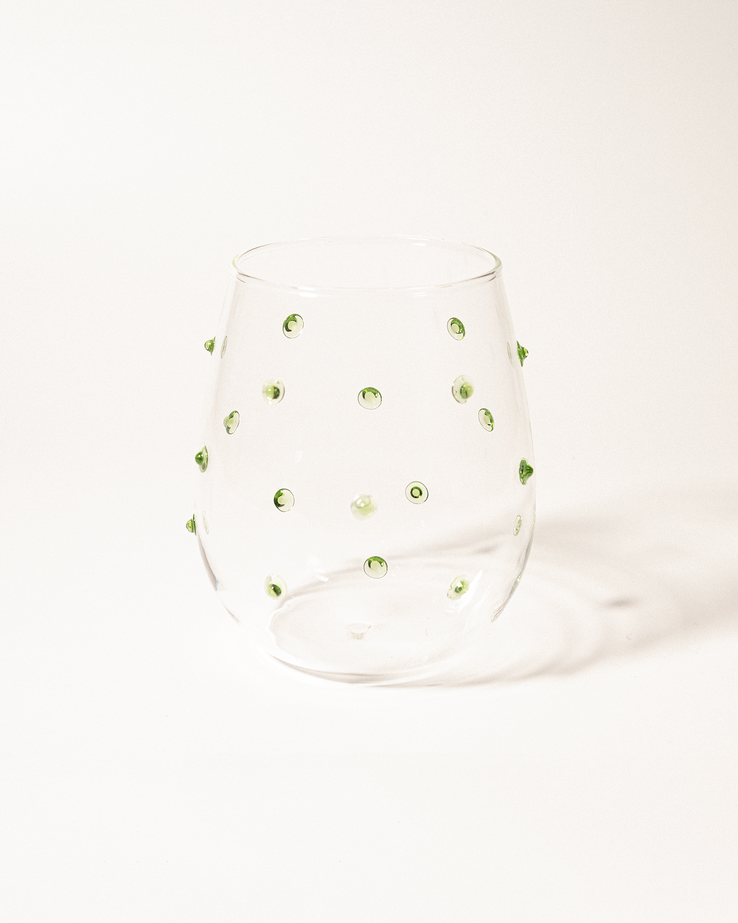 Set 4 bicchieri in vetro con pois Leni, verde