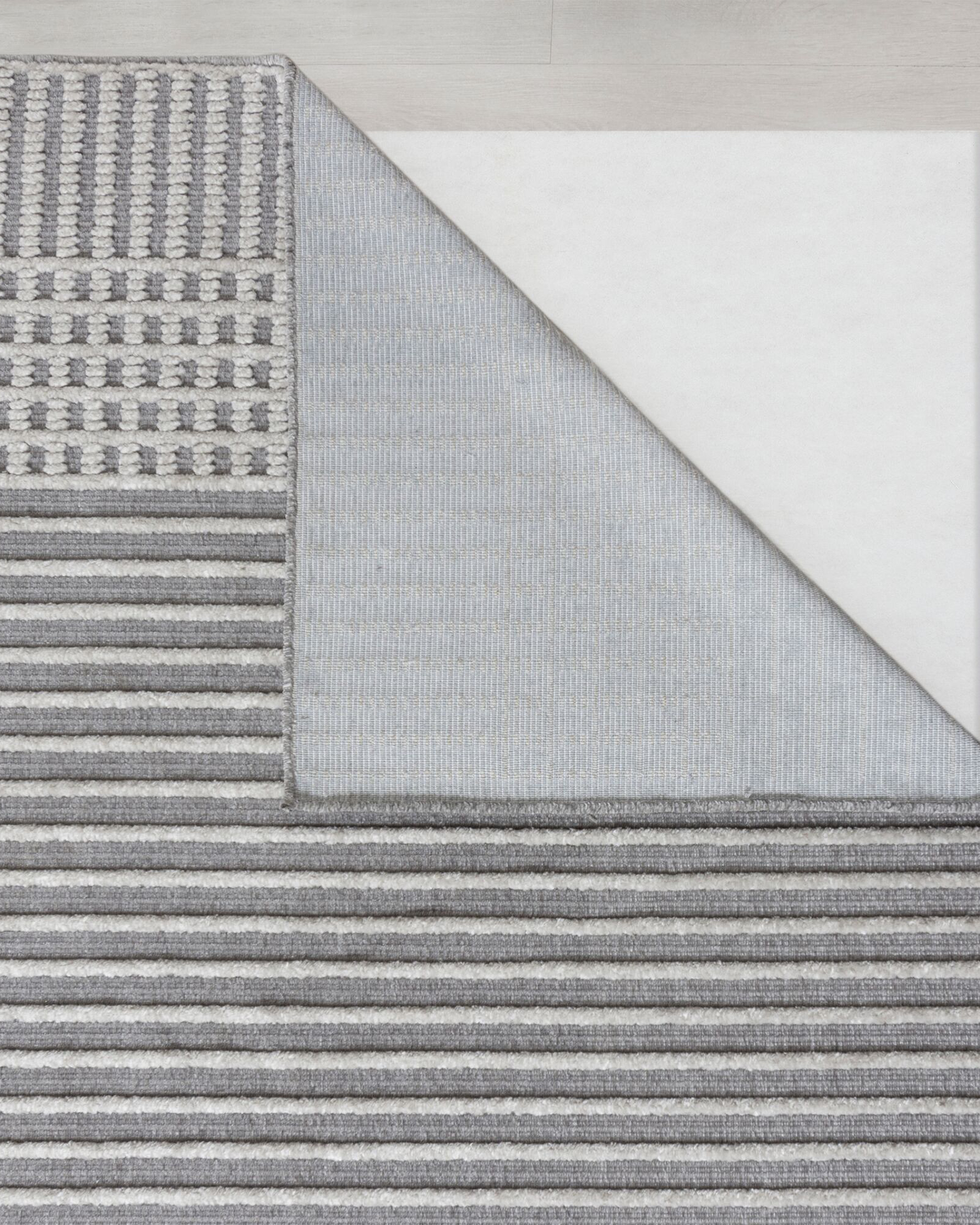 Tappeto lavabile a righe Elton, grigio