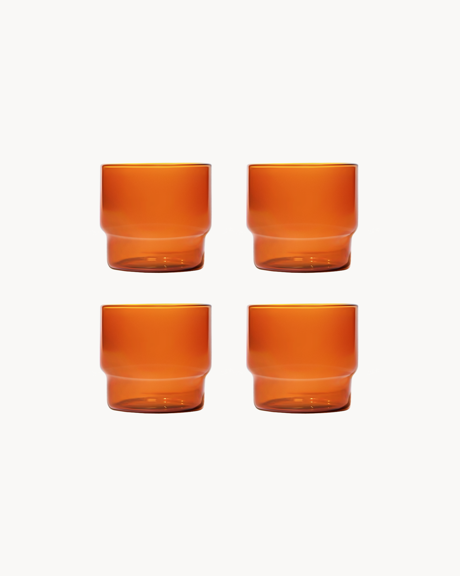 Set 4 bicchieri in vetro borosilicato Gabriel, ambra