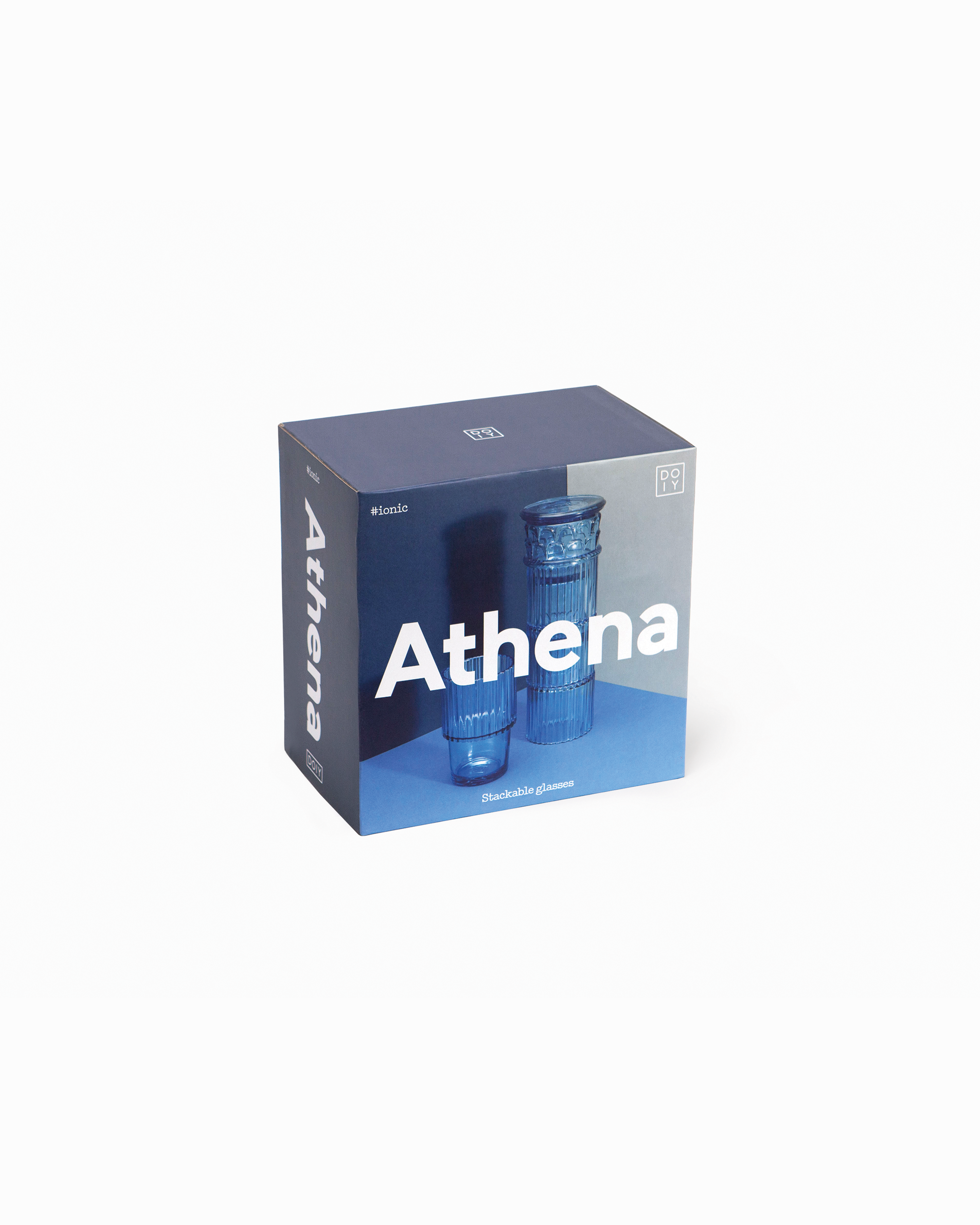 Bicchieri Athena in vetro, blu