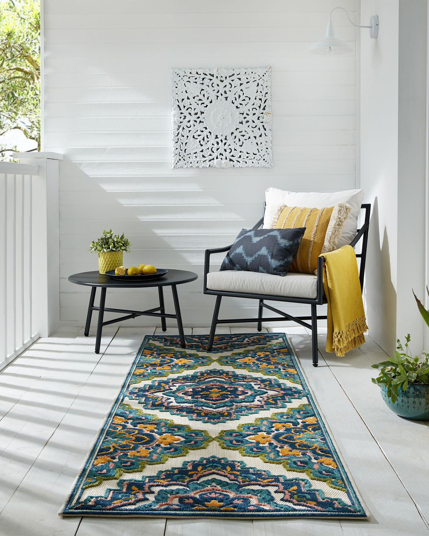 Runner per interni ed esterni Beach Floral