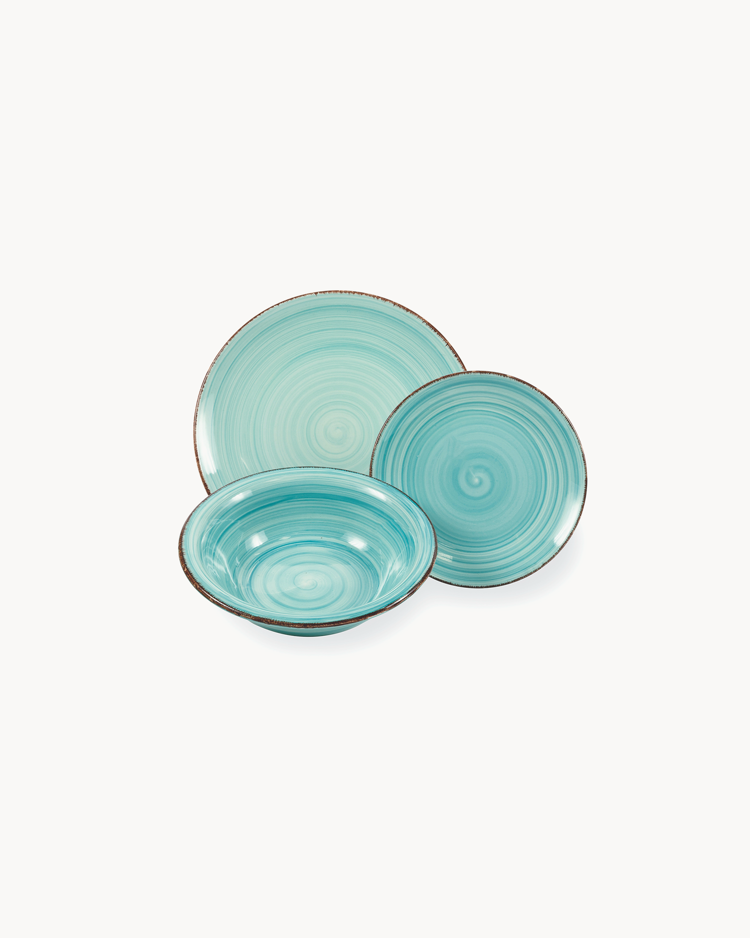 Servizio piatti in gres Baita Acquarello, 6 persone