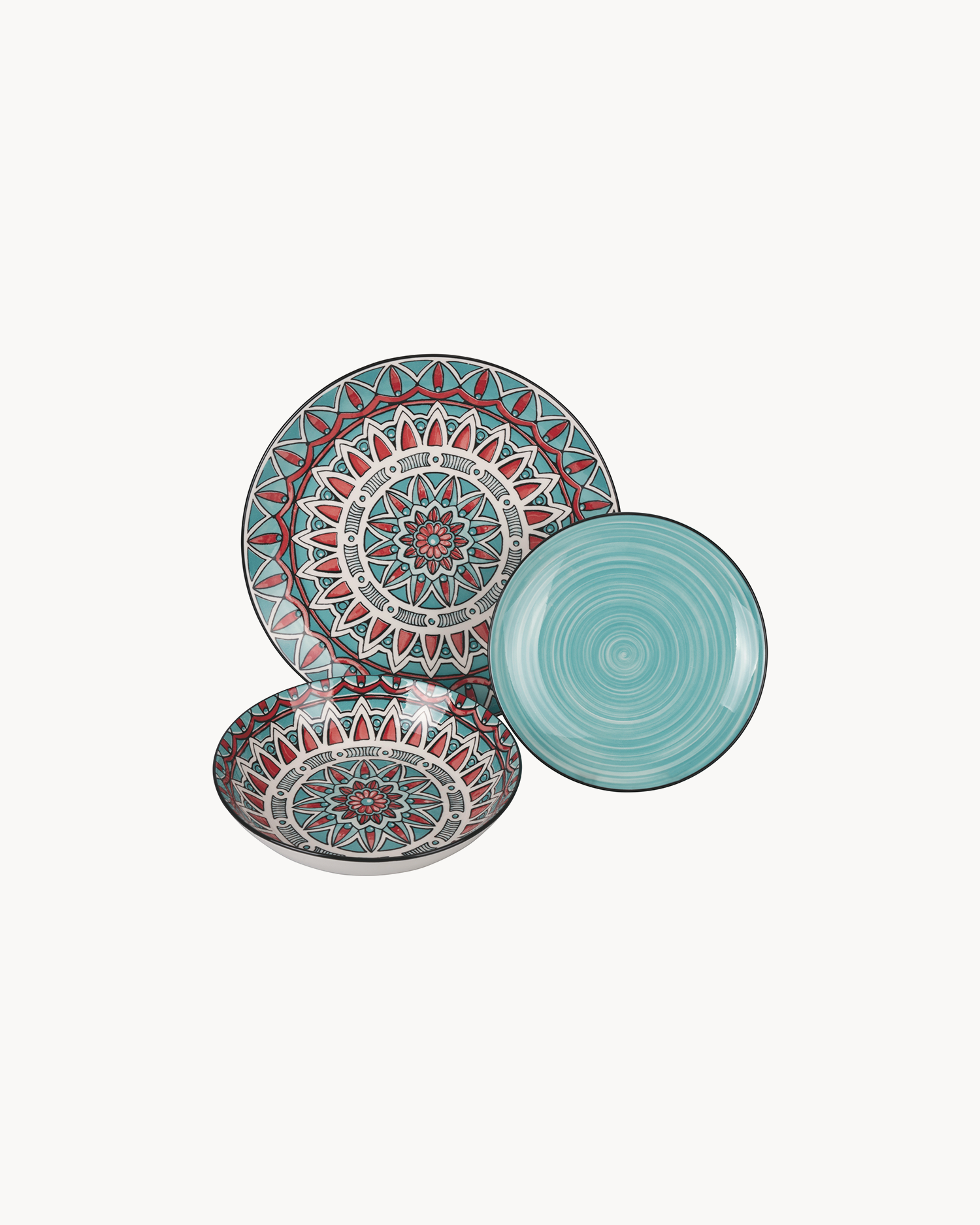 Servizio piatti in porcellana Maya, 6 persone