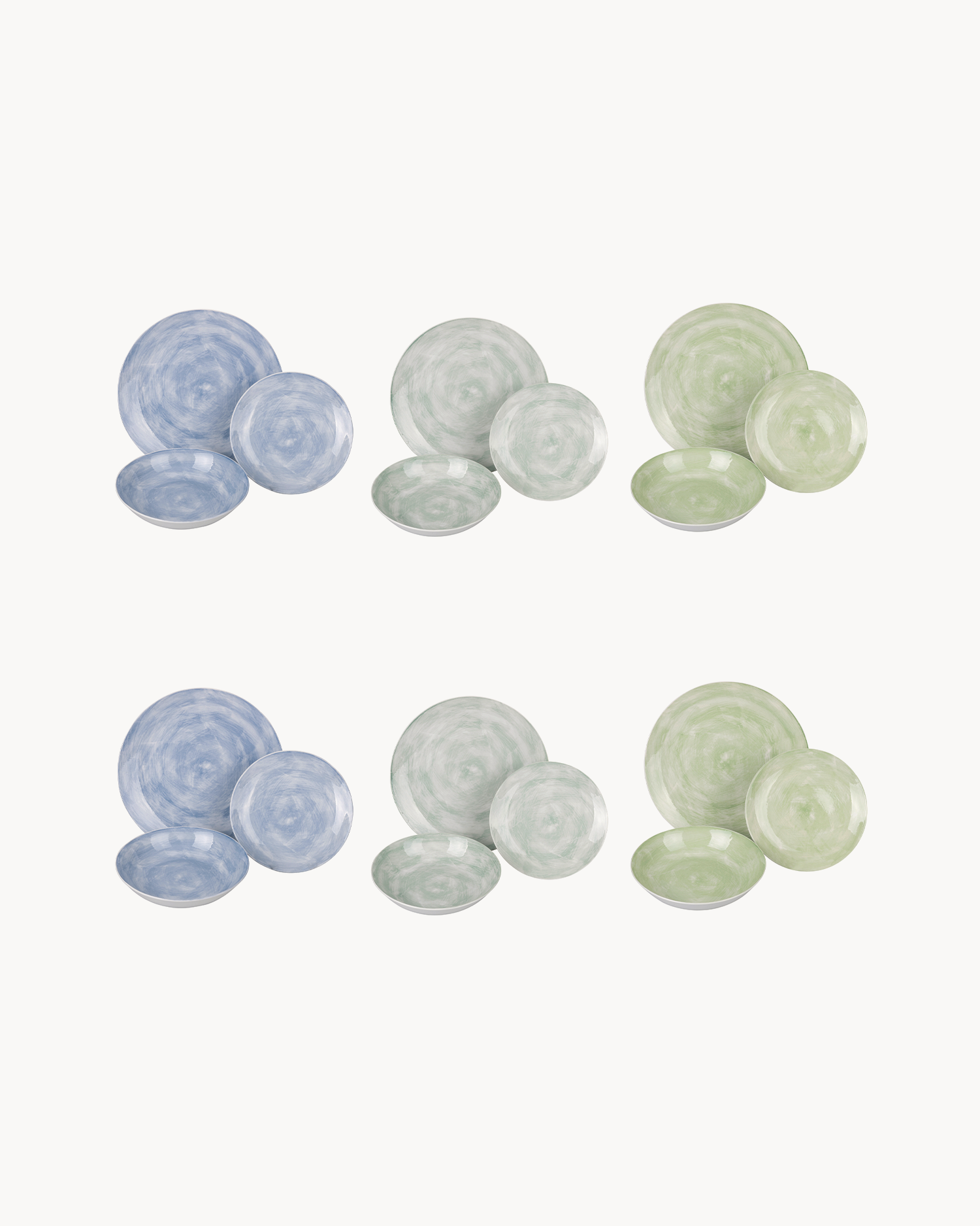 Servizio piatti in porcellana Spring City, 6 persone