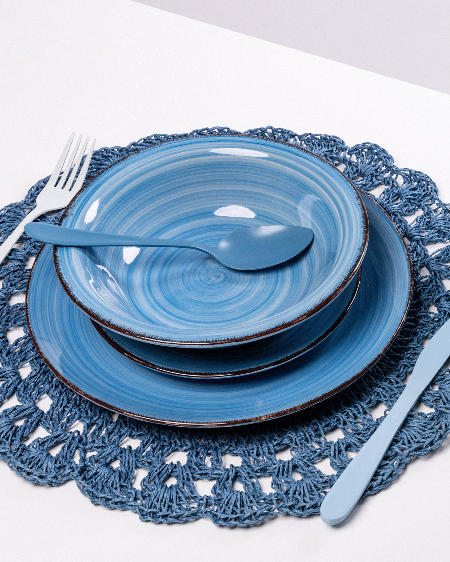 Servizio piatti in gres Baita Acqua Ocean, 6 persone