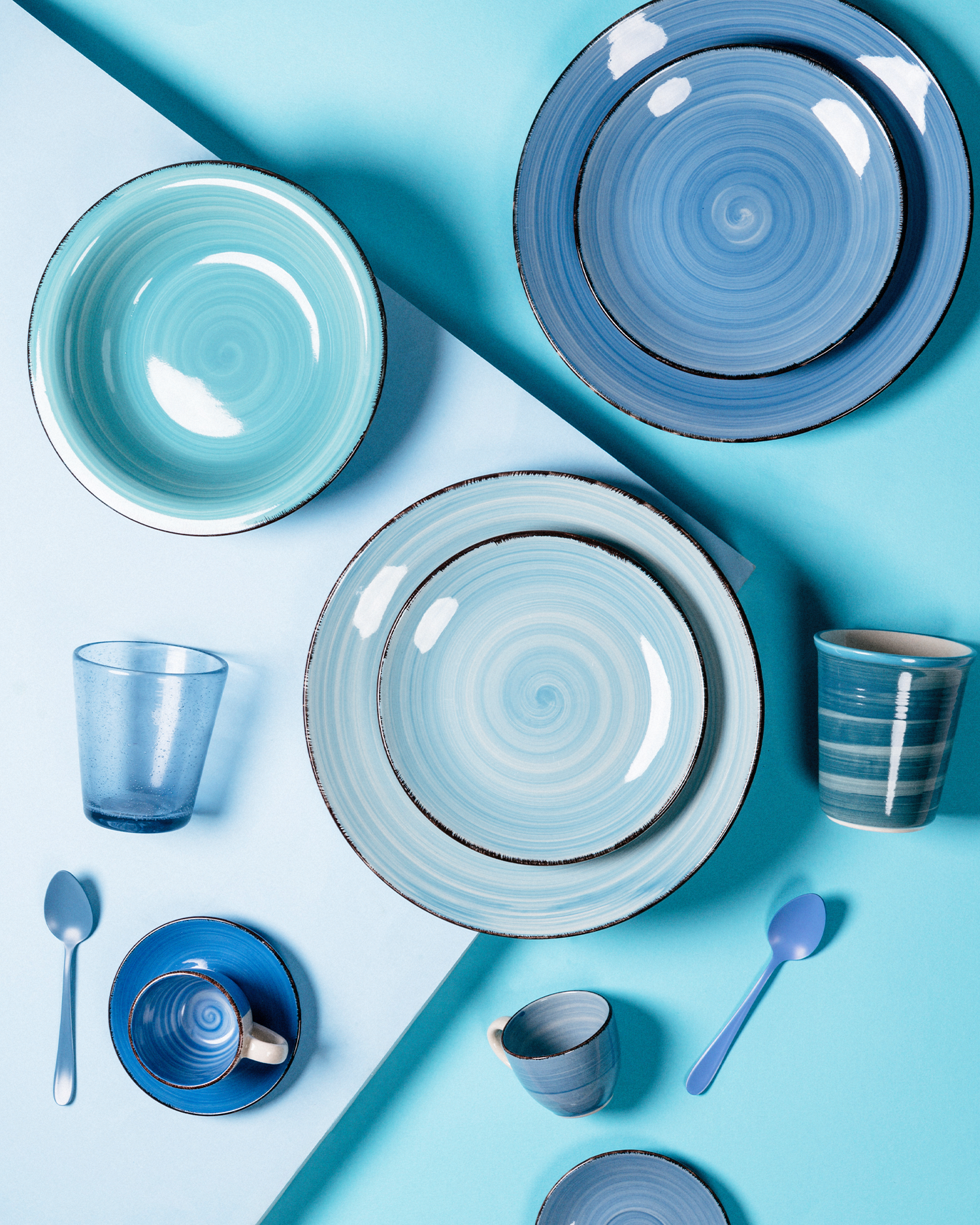 Servizio piatti in gres Baita Acqua Ocean, 6 persone