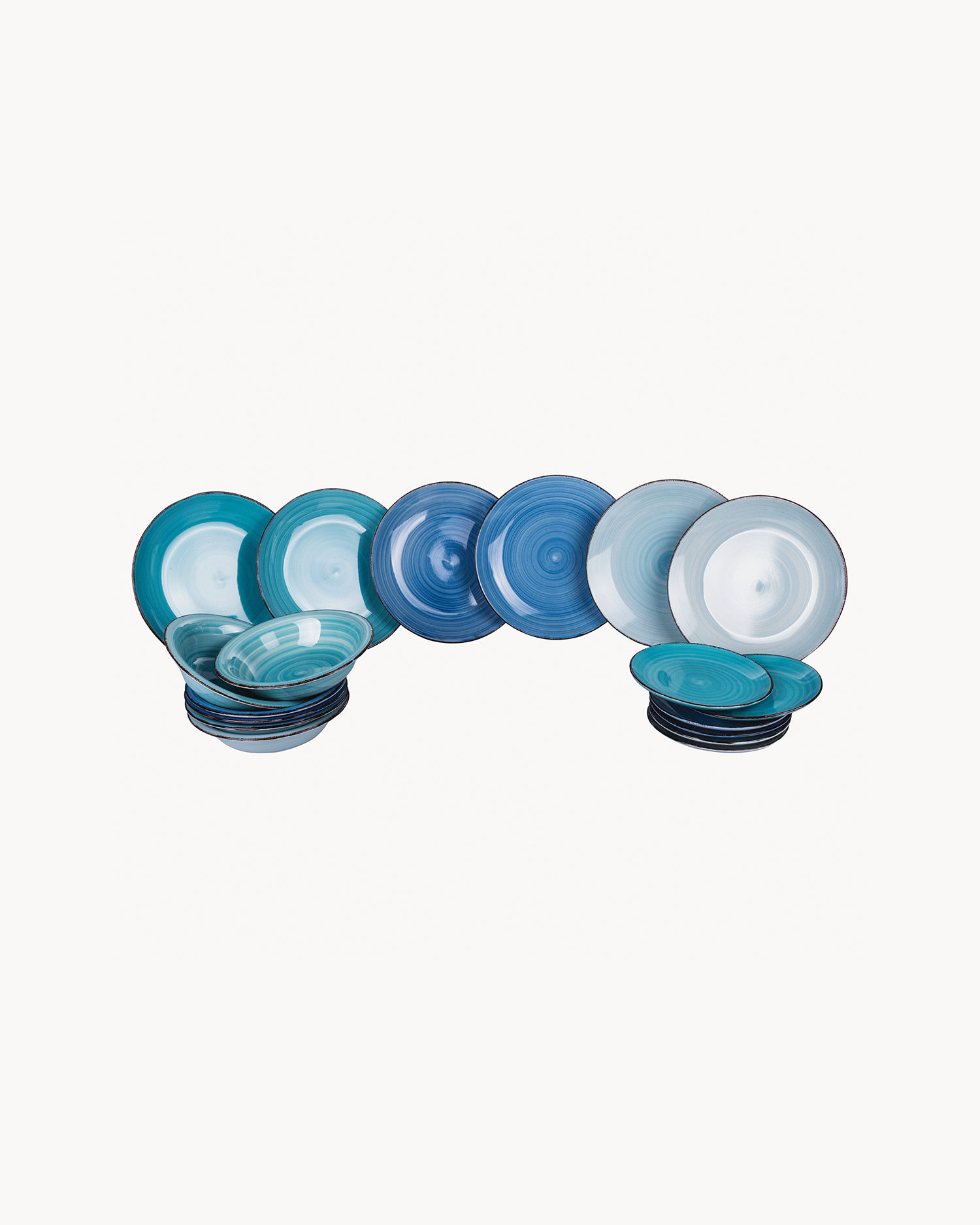 Servizio piatti in gres Baita Acqua Ocean, 6 persone