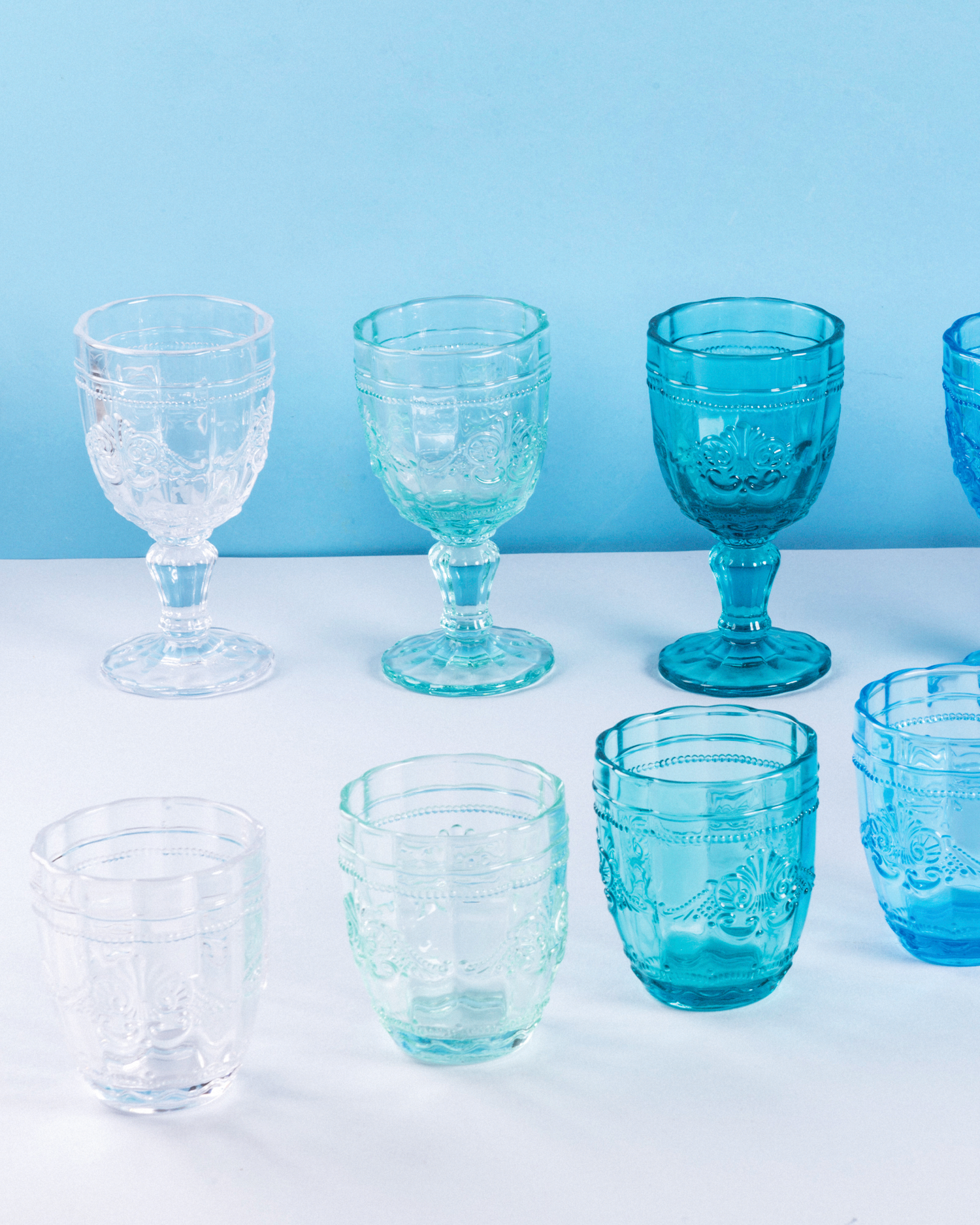 Bicchieri acqua in vetro con decoro Syrah, ocean