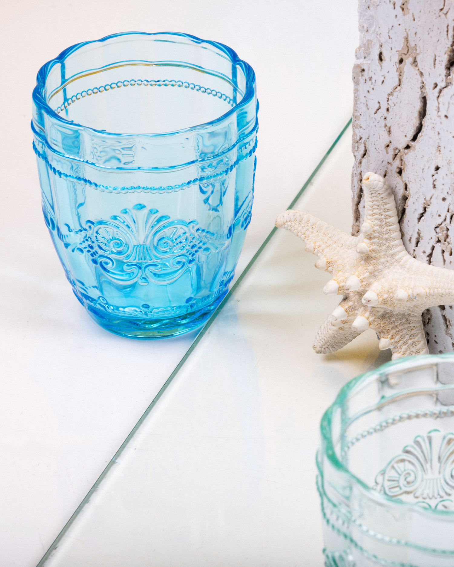 Bicchieri acqua in vetro con decoro Syrah, ocean