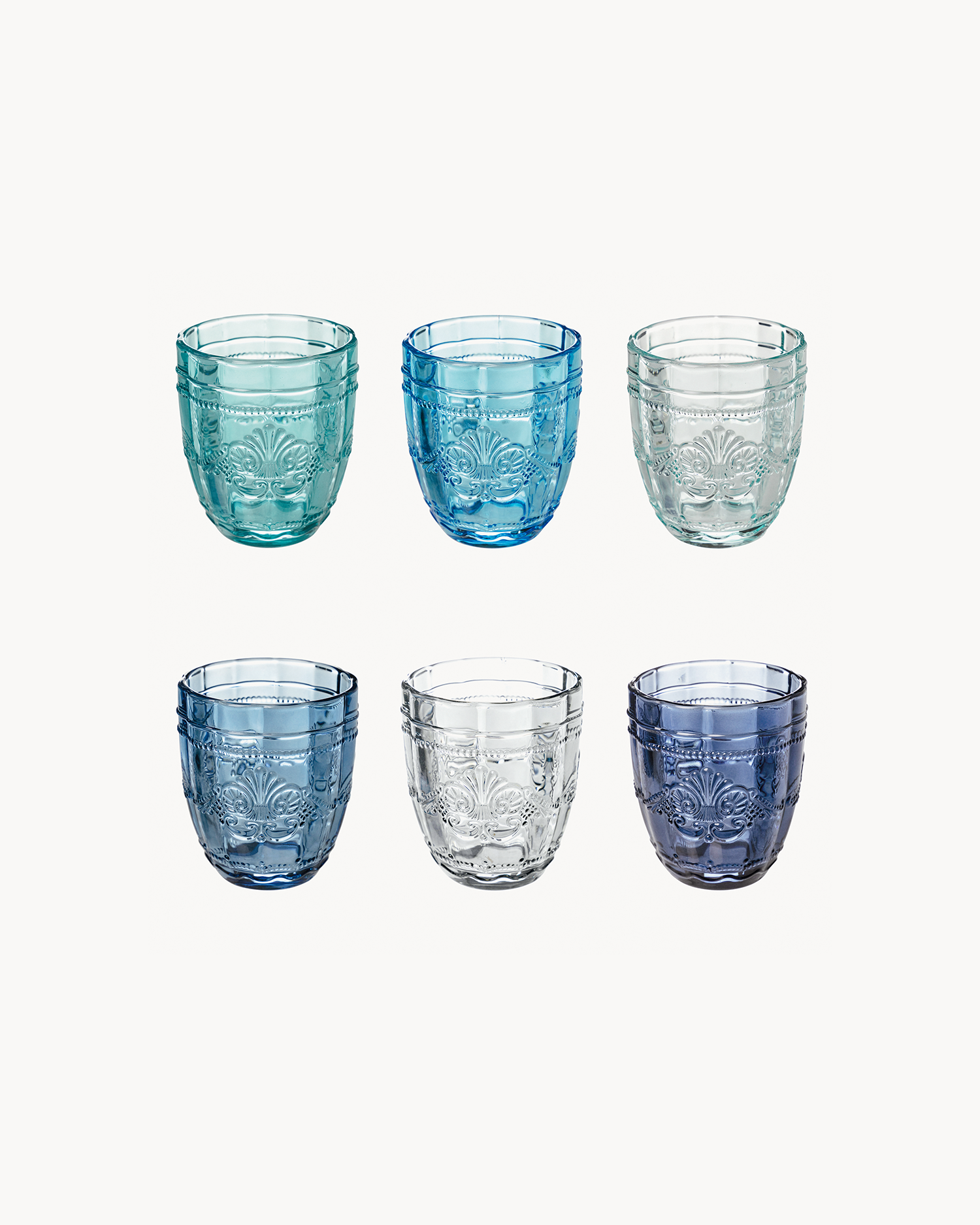 Bicchieri acqua in vetro con decoro Syrah, ocean