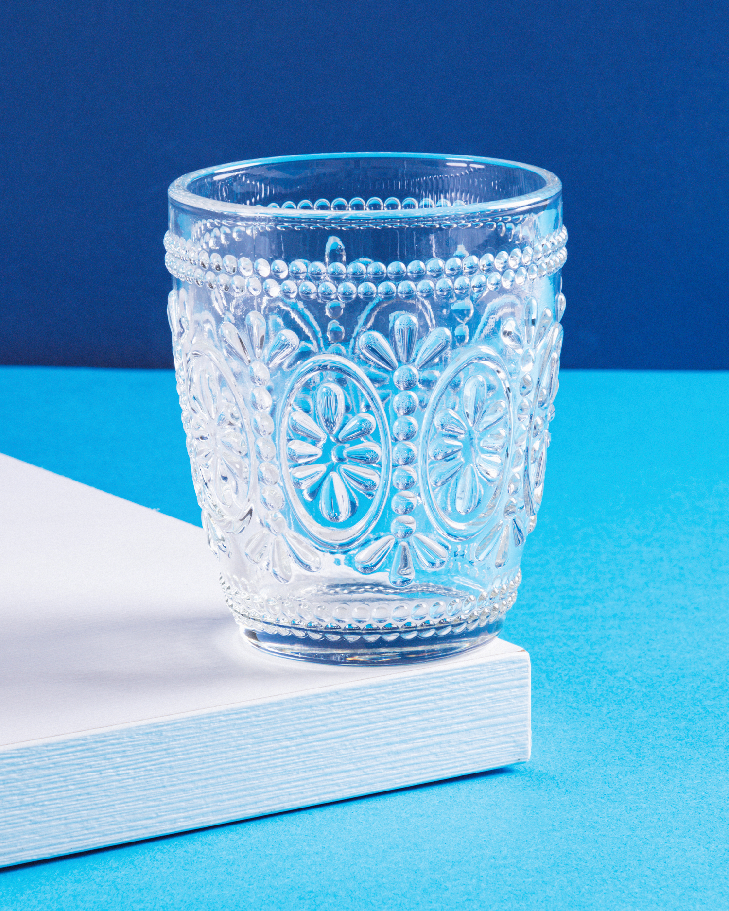 Bicchieri acqua in vetro decorato a rilievo Imperial