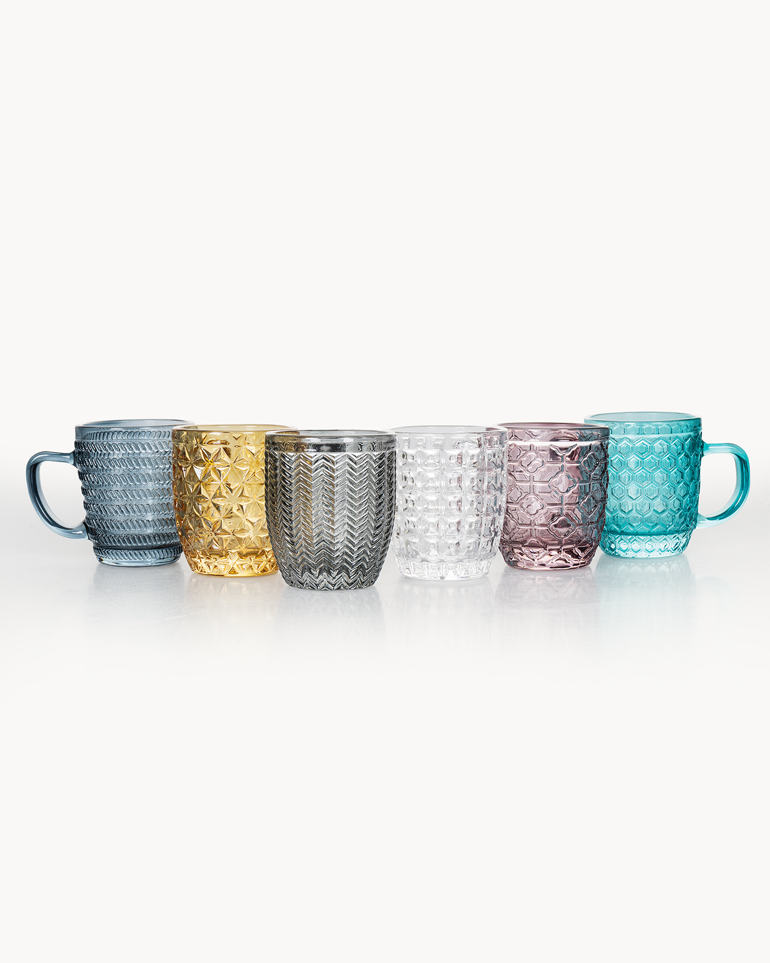 Set tazzine in vetro colorato Geometrie