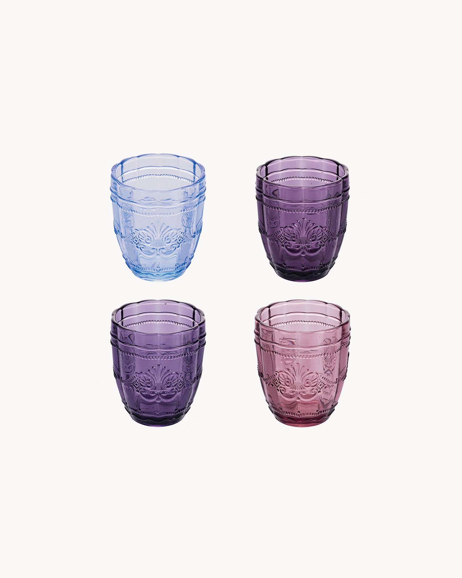 Bicchieri acqua in vetro con decoro Syrah, Provence