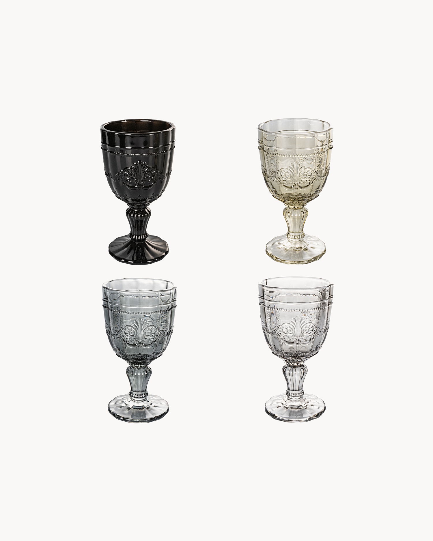 Calici in vetro trasparente con decoro Syrah, Stones