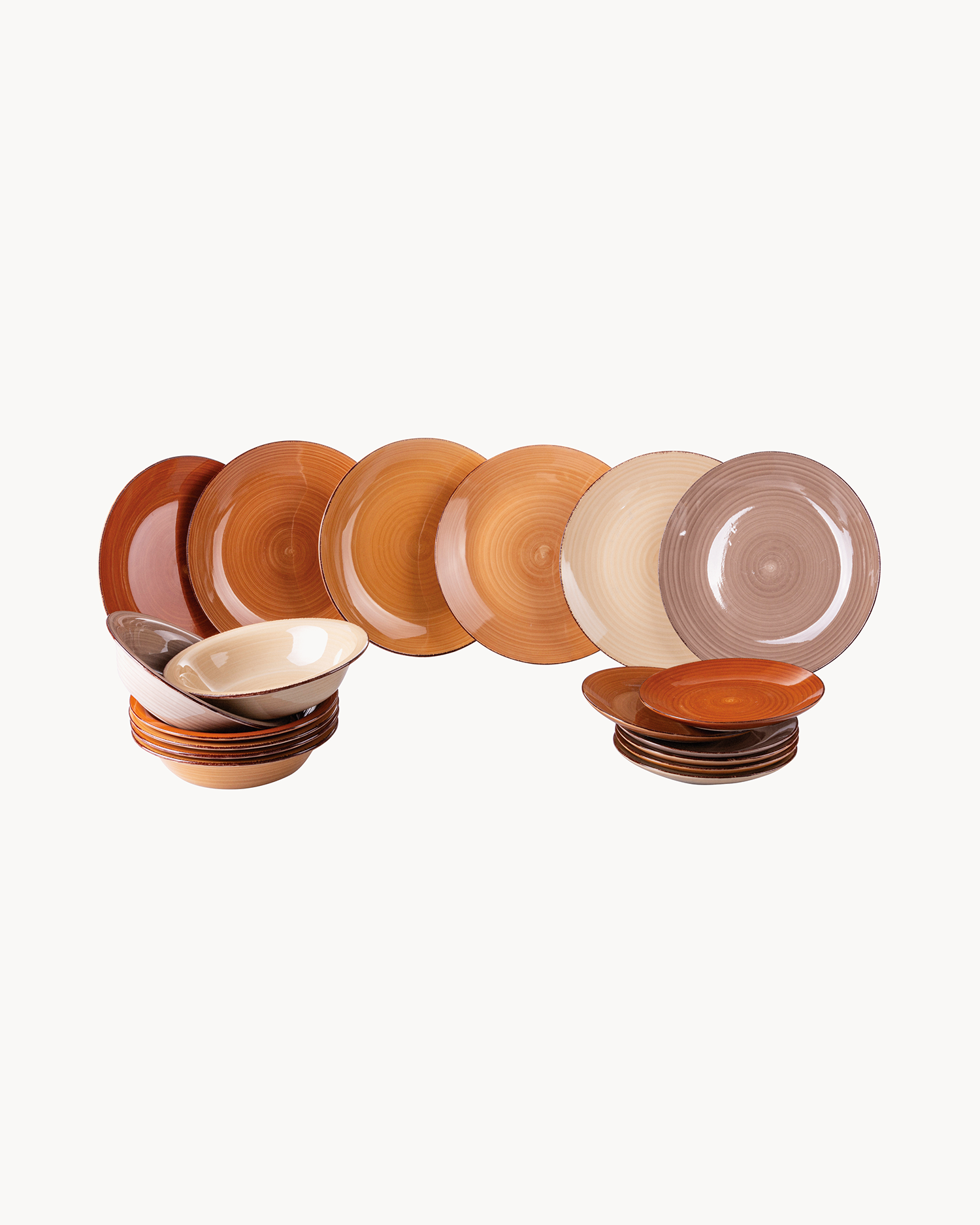 Servizio piatti in gres Baita Chocolate, 6 persone