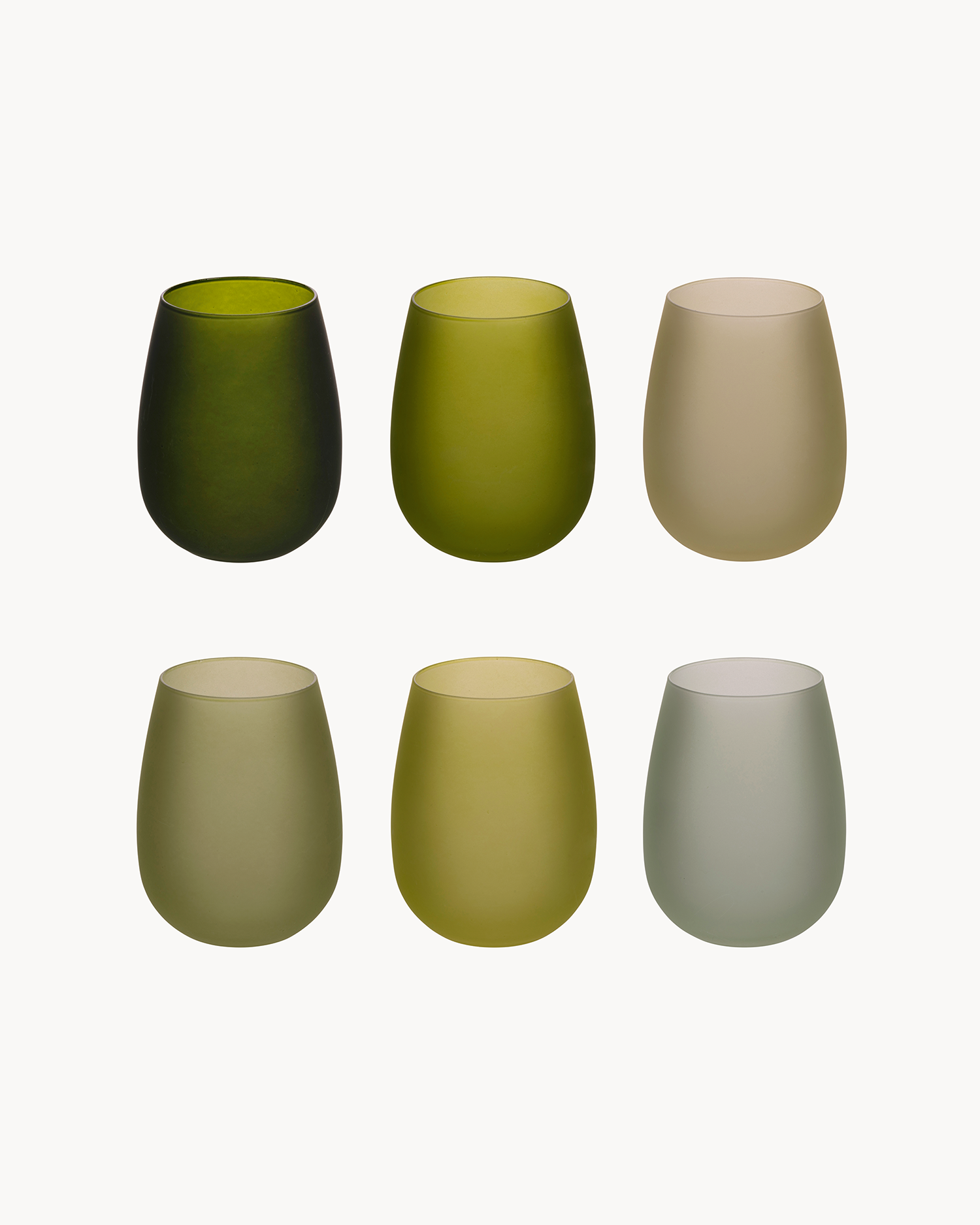 Bicchieri acqua in vetro Happy Hour, greenery