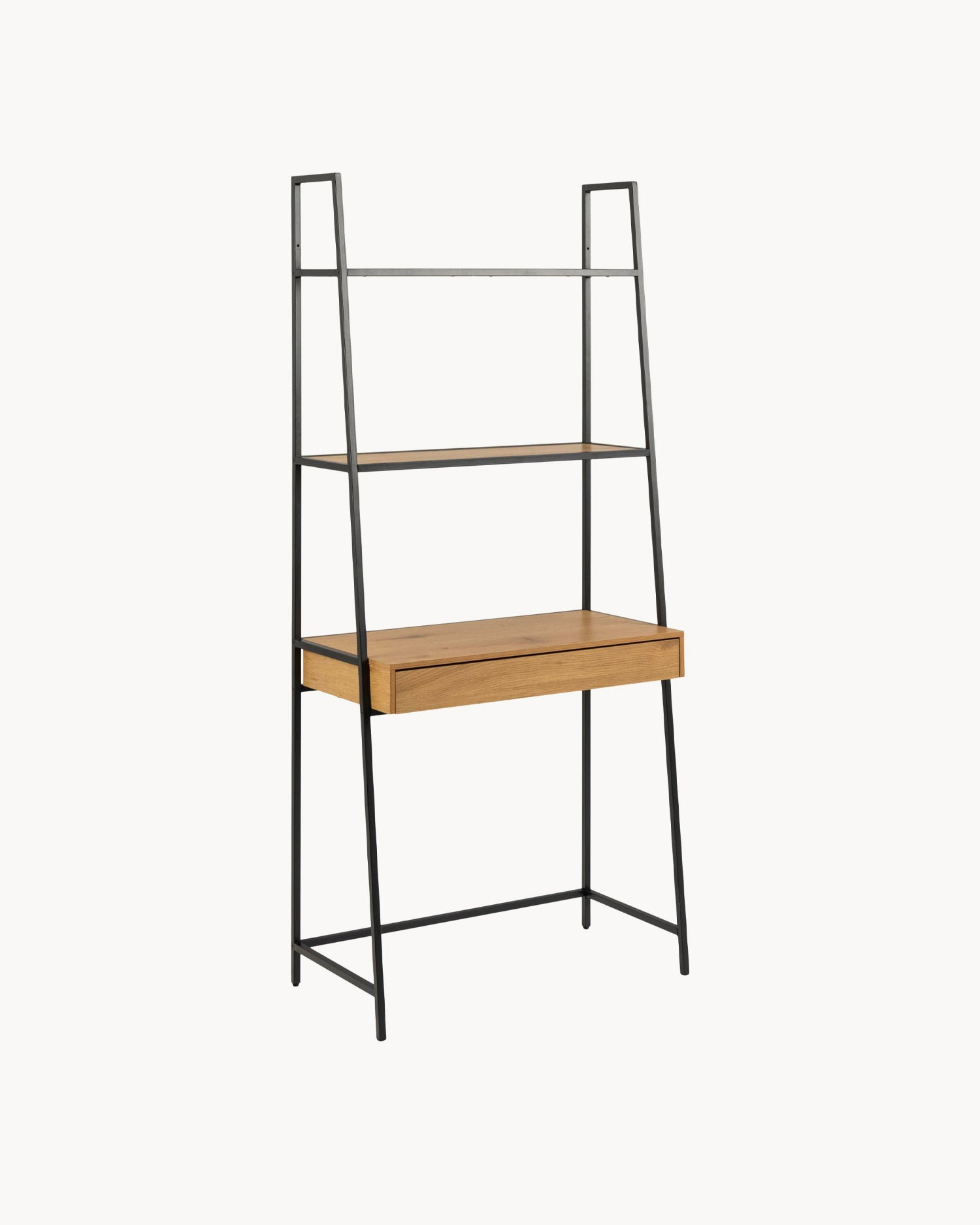 Libreria in acciaio con ripiani in legno Seaford