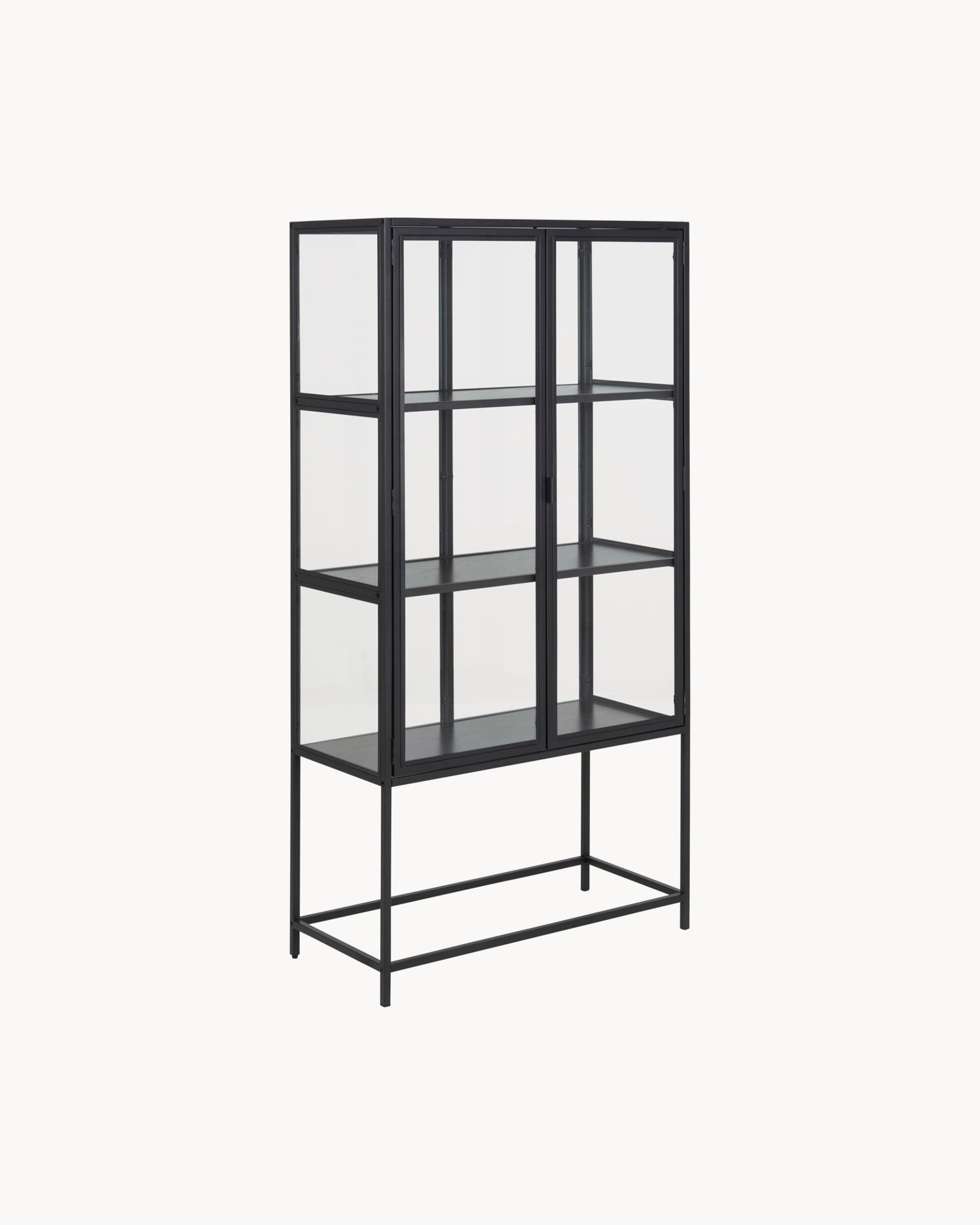 Vetrina bassa in acciaio e vetro Seaford